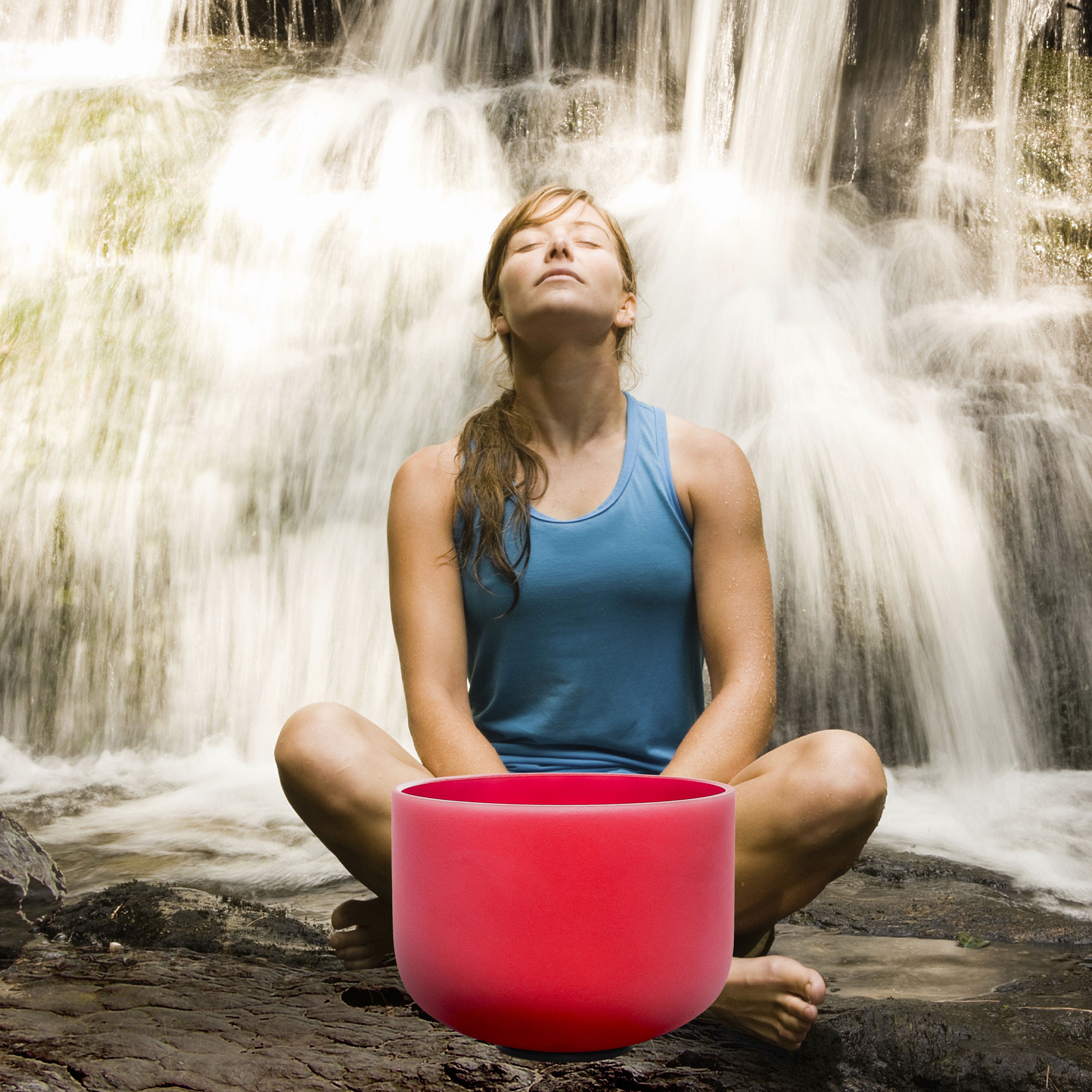 TOPFUND Red C Note Crystal Singing Bowl Root Chakra - TOPFUND Crystal Singing Bowl