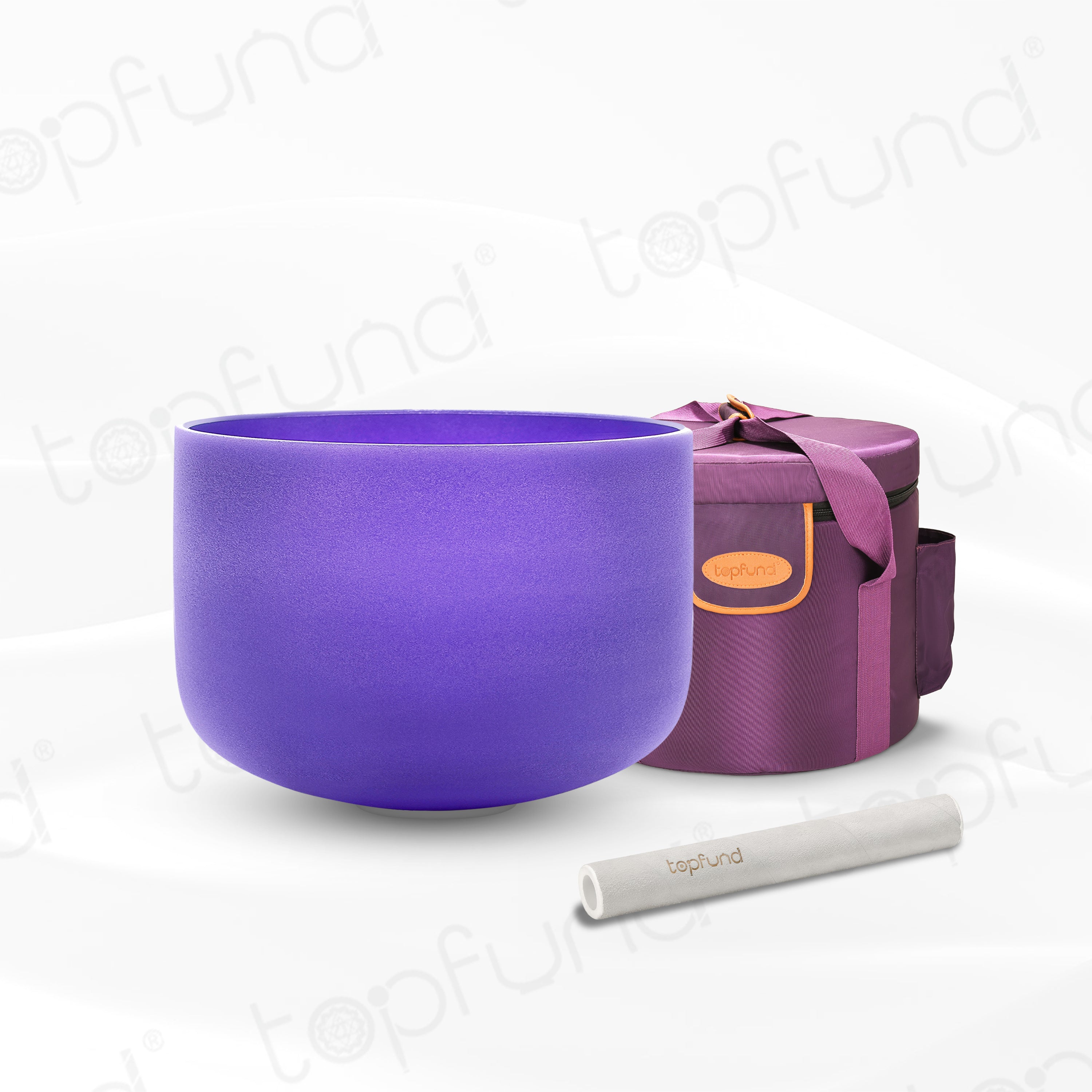 TOPFUND Purple B Note Crystal Singing Bowl Crown Chakra 14 inch - TOPFUND Crystal Singing Bowl