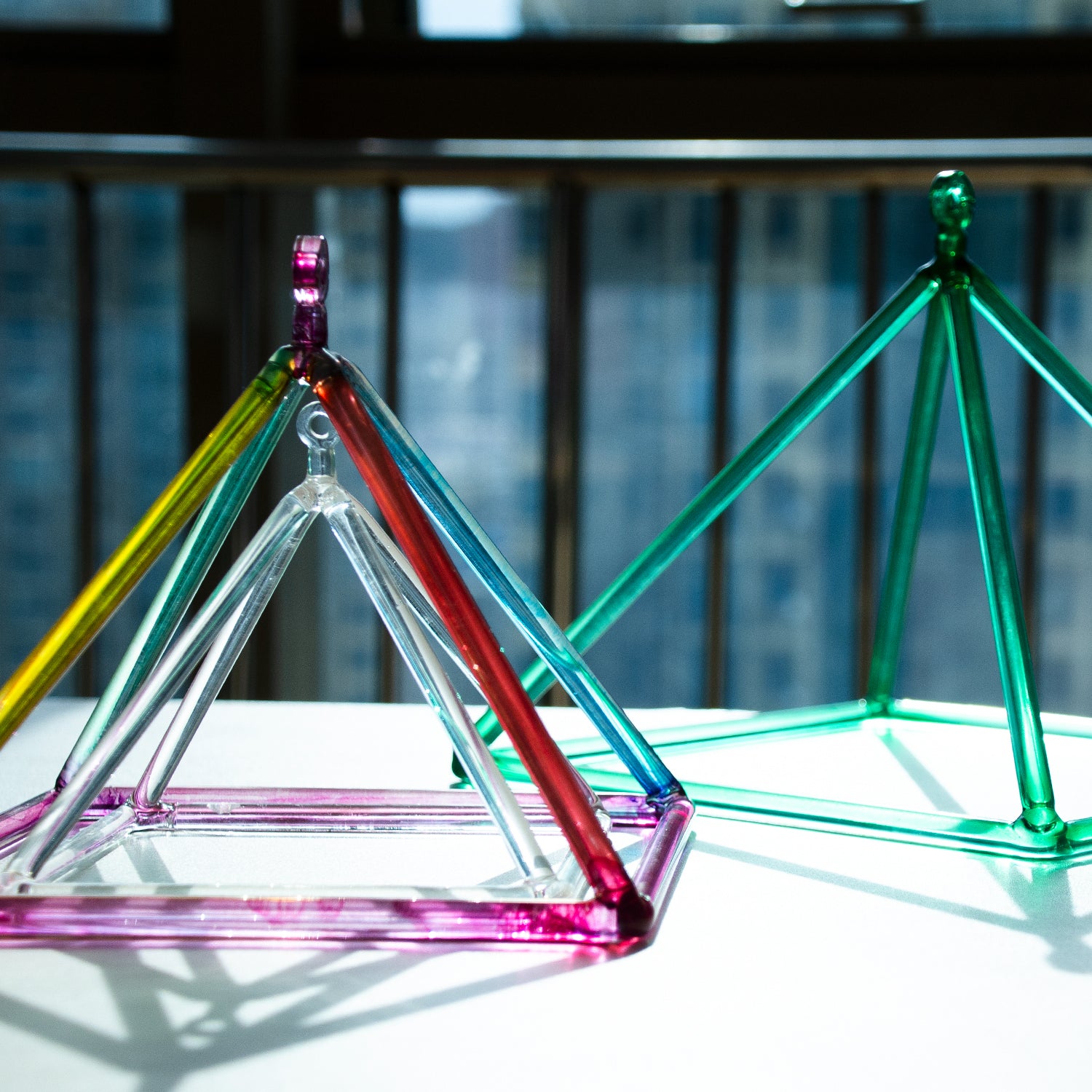 TOPFUND Rainbow Crystal Singing Pyramids - TOPFUND Crystal Singing Bowl