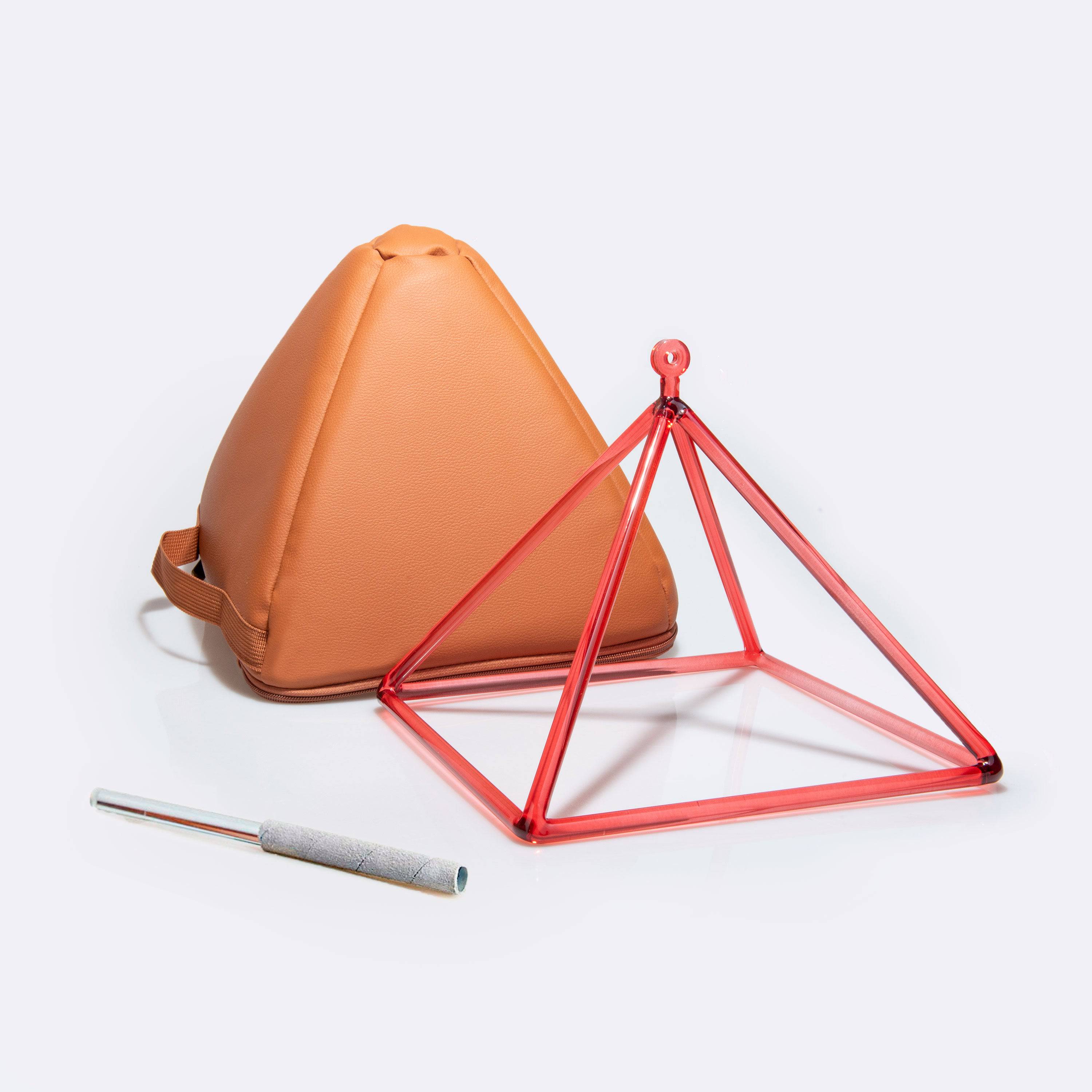 TOPFUND Red Crystal Singing Pyramids - TOPFUND Crystal Singing Bowl