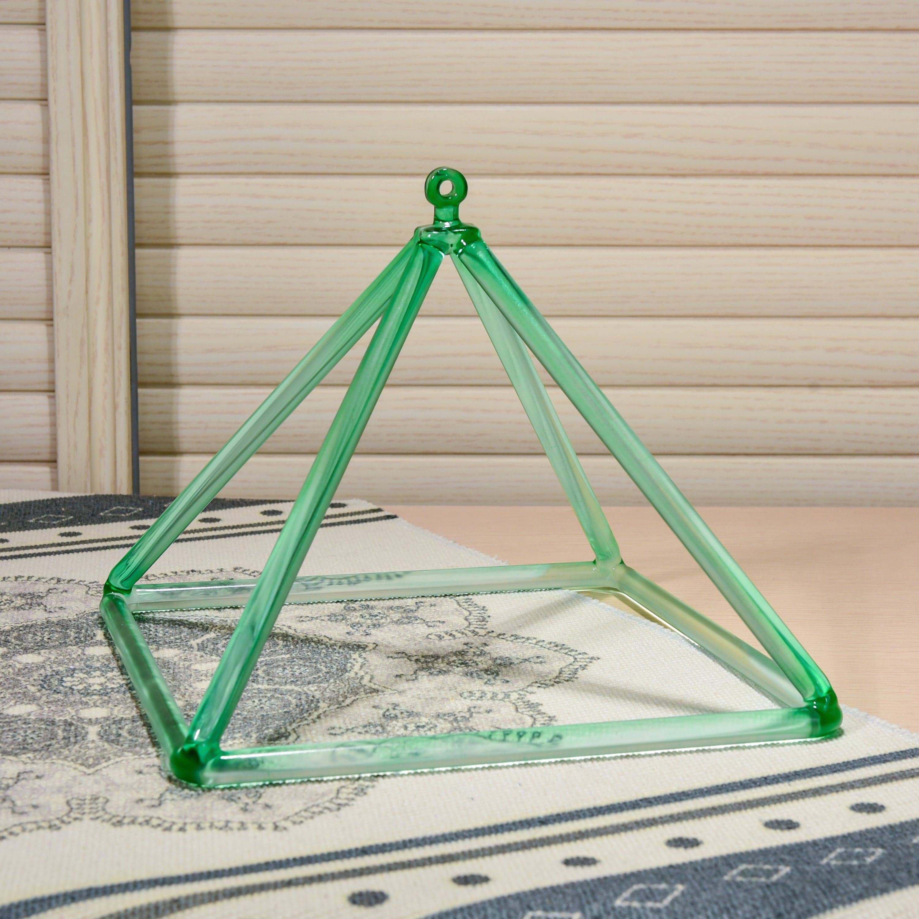 TOPFUND Green Crystal Singing Pyramid - TOPFUND Crystal Singing Bowl