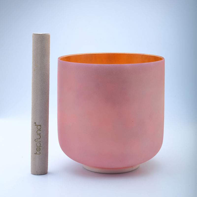 50% OFF TOPFUND Perfect Pitch Alchemy Frosted Gold Crystal Singing Bowl 7 inch B note with defect - TOPFUND Crystal Singing Bowl