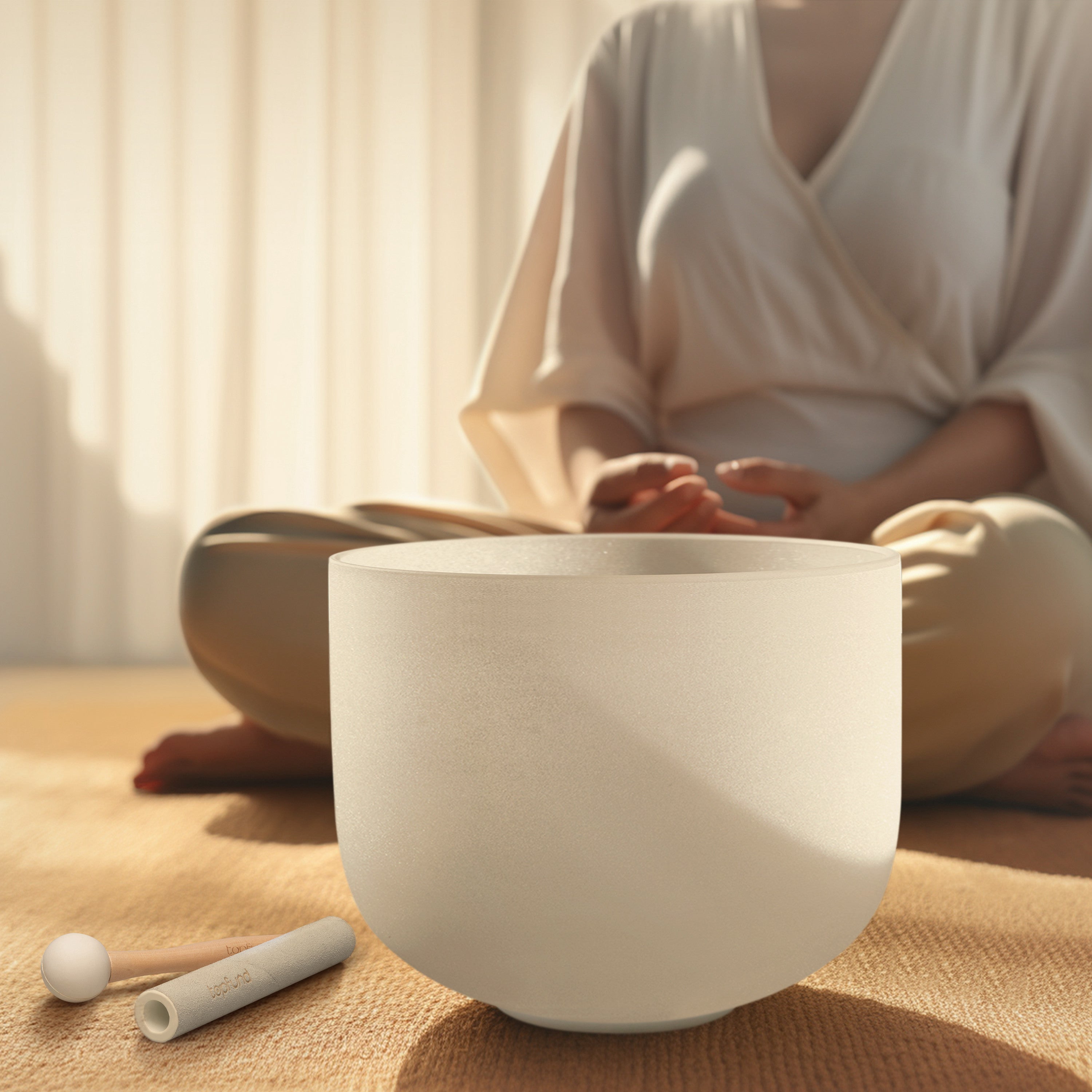 TOPFUND 440Hz C# Note Crystal Singing Bowl Adrenals Chakra 10 inch - TOPFUND Crystal Singing Bowl