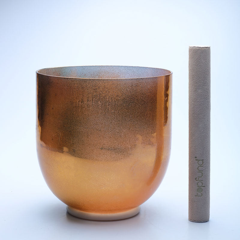50% OFF TOPFUND Perfect Pitch Alchemy Gold-clear Crystal Singing Bowl 7 inch D# note with defect - TOPFUND Crystal Singing Bowl