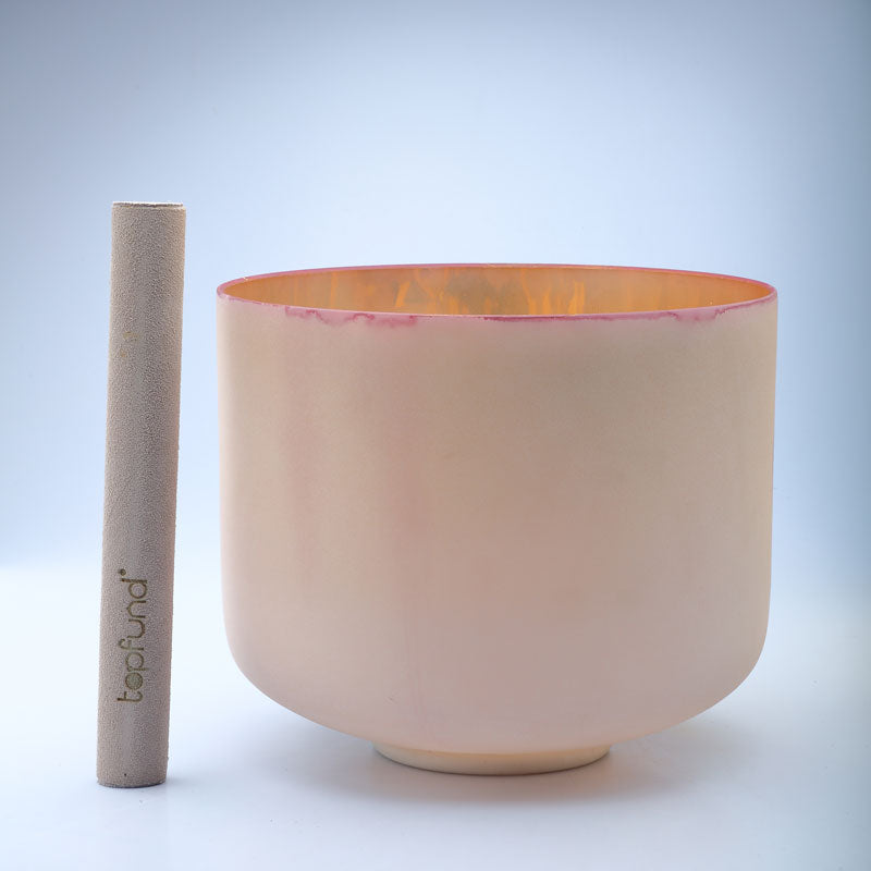 50% OFF TOPFUND Perfect Pitch Alchemy Frosted Gold Crystal Singing Bowl 9 inch F note with defect - TOPFUND Crystal Singing Bowl