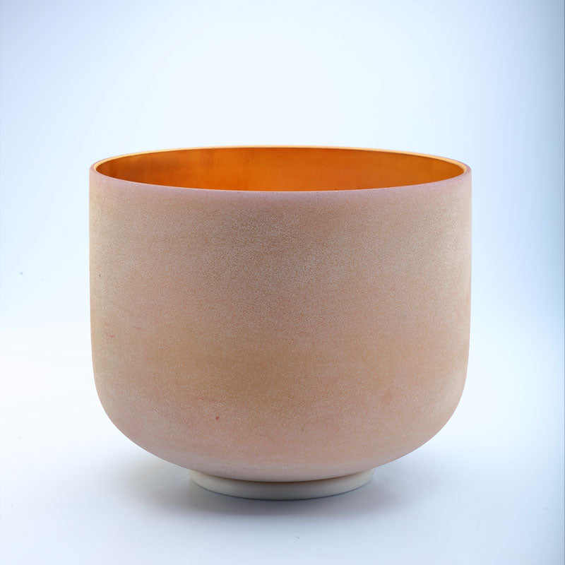 50% OFF TOPFUND Perfect Pitch Alchemy Frosted Gold Crystal Singing Bowl 8 inch E note with defect - TOPFUND Crystal Singing Bowl