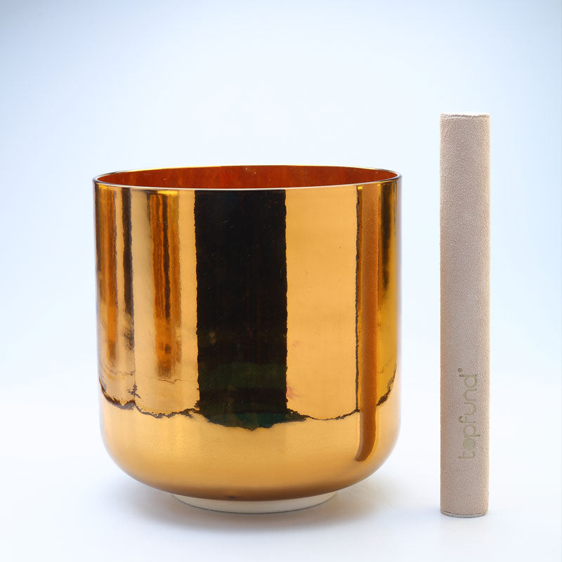 50% OFF TOPFUND Perfect Pitch Alchemy Gold Crystal Singing Bowl 7 inch D note with defect - TOPFUND Crystal Singing Bowl