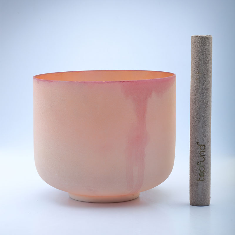 50% OFF TOPFUND Perfect Pitch Alchemy Frosted Gold Crystal Singing Bowl 8 inch G note with defect - TOPFUND Crystal Singing Bowl