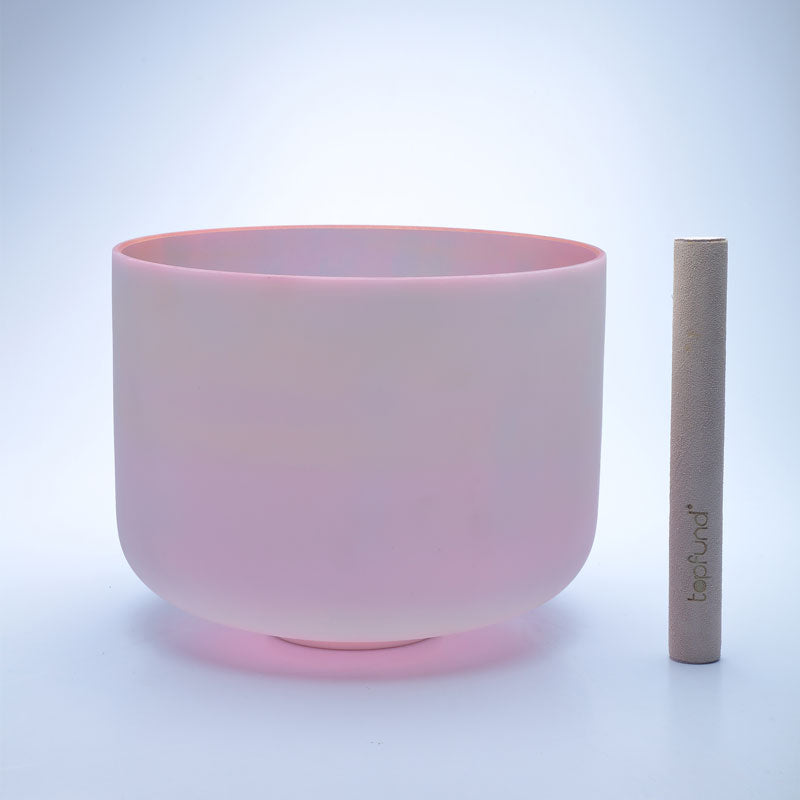 25%OFF TOPFUND Perfect Pitch Alchemy Frosted Pink Gold Crystal Singing Bowl 11 inch D note with defect - TOPFUND Crystal Singing Bowl