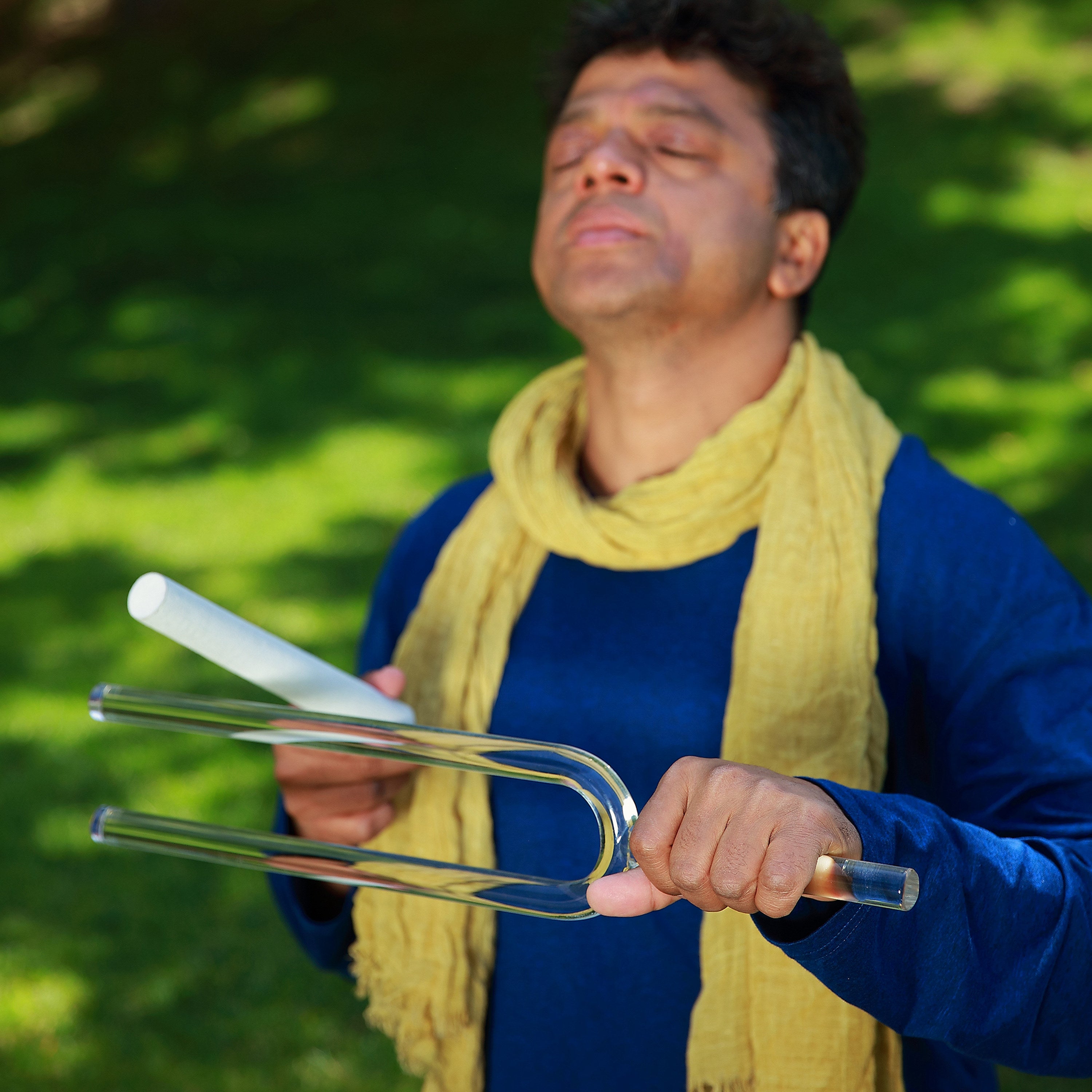 TOPFUND Crystal Tuning Fork 20mm (A, A#, B, C, D,D#,E,F G) - TOPFUND Crystal Singing Bowl