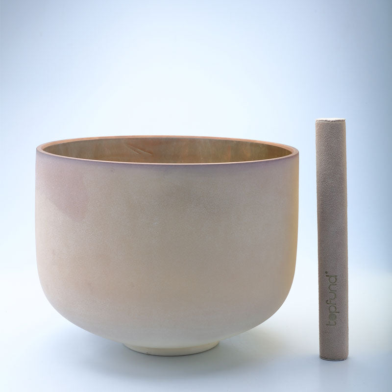 50% OFF TOPFUND Perfect Pitch Alchemy Frosted Gold Crystal Singing Bowl 10 inch G note with defect - TOPFUND Crystal Singing Bowl