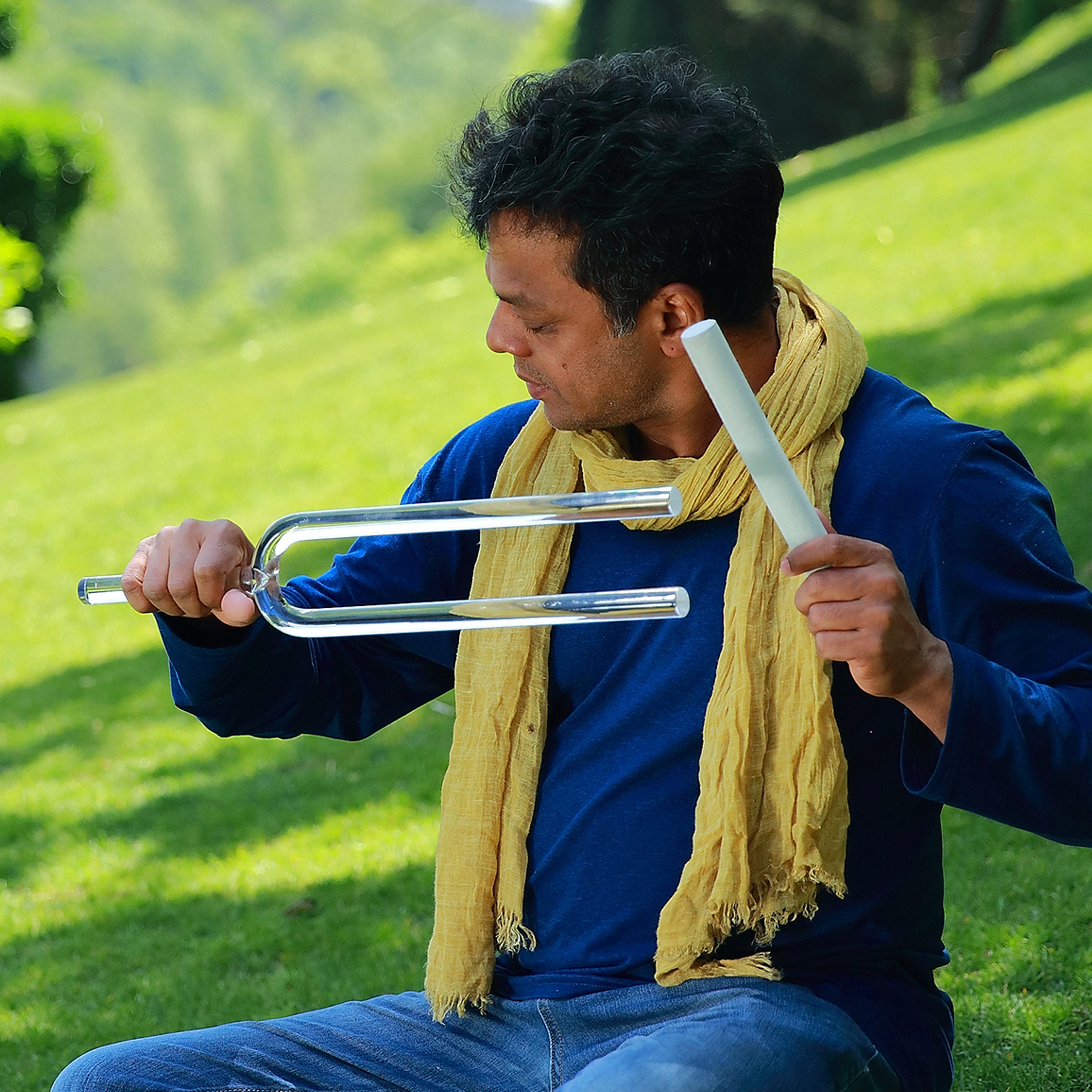 TOPFUND Crystal Tuning Fork 16mm (A, A#, B, C, C#, D, G, G#) - TOPFUND Crystal Singing Bowl