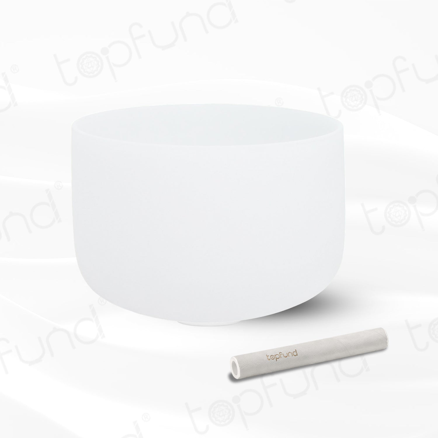 TOPFUND D# Note Crystal Singing Bowl Sacral Chakra 20 inch with Singing Bowl Mallet Suede Striker - TOPFUND Crystal Singing Bowl