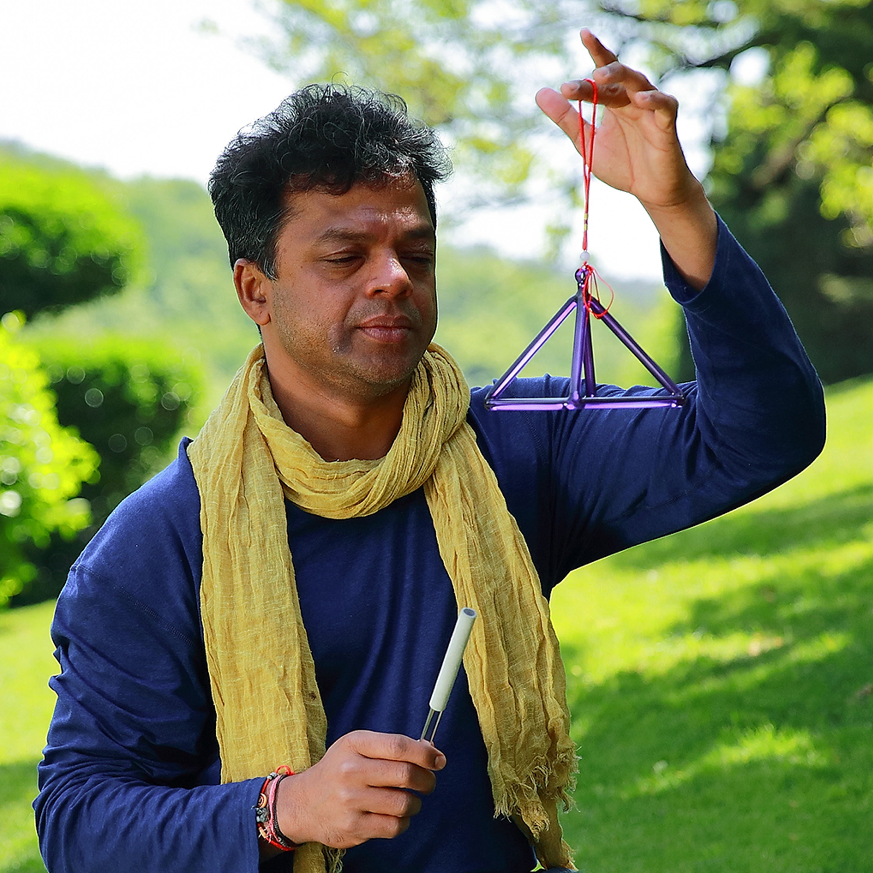 TOPFUND Purple Crystal Singing Pyramid - TOPFUND Crystal Singing Bowl