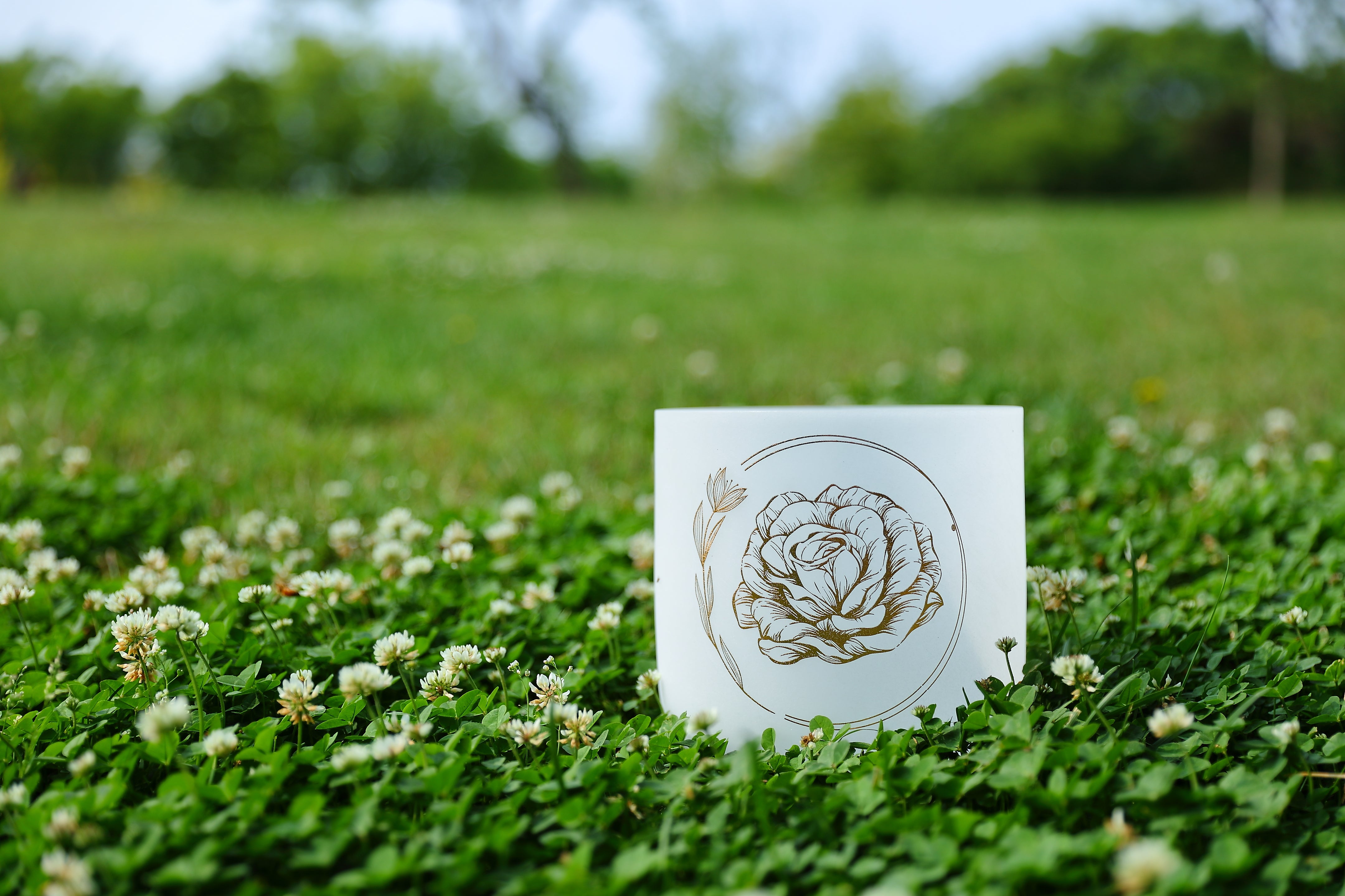 TOPFUND Golden Floral Patterns Chakra Set of 7 Crystal Singing Bowls 8-14 inch - TOPFUND Crystal Singing Bowl