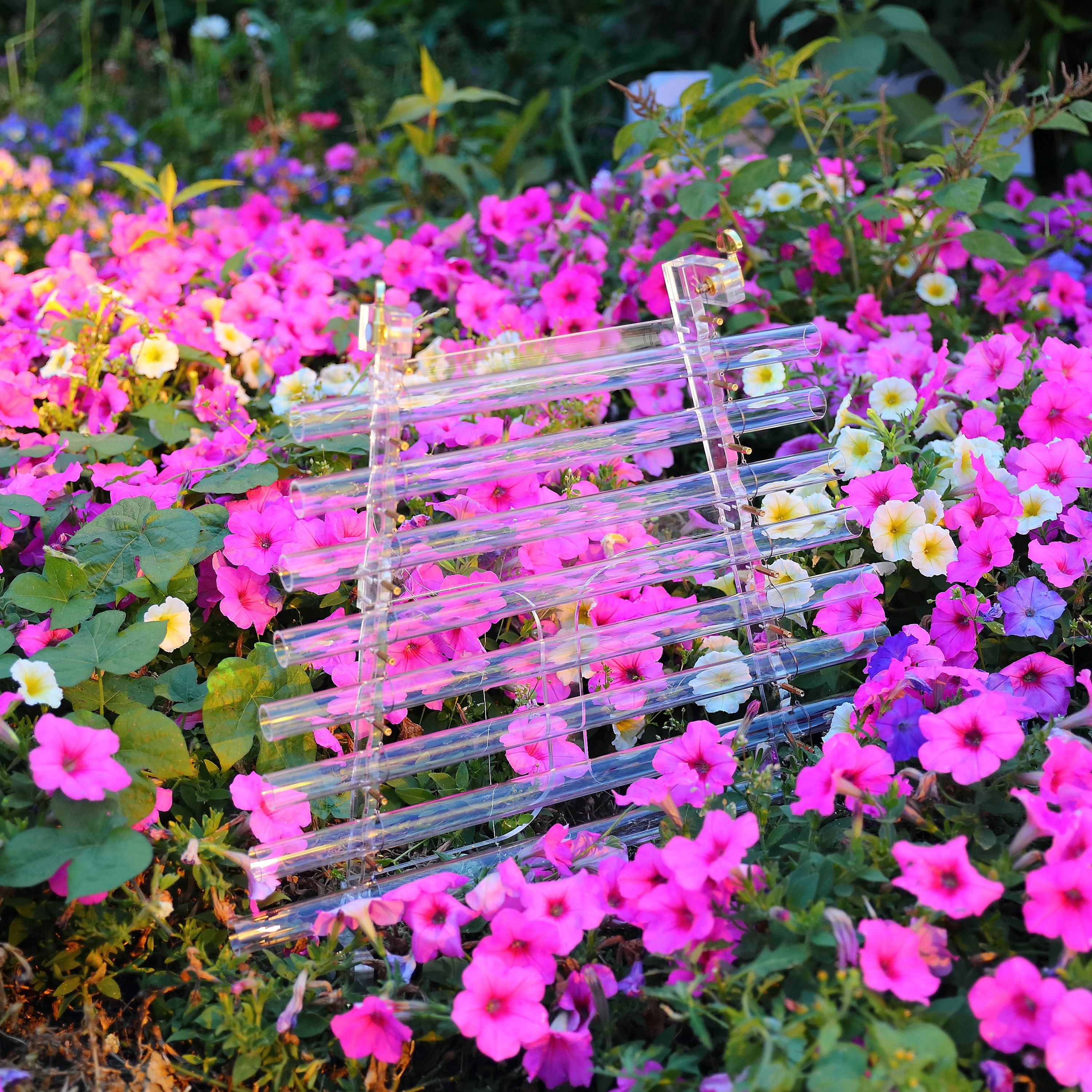 TOPFUND 432Hz Quartz Crystal Harps 7 Tubes - TOPFUND Crystal Singing Bowl