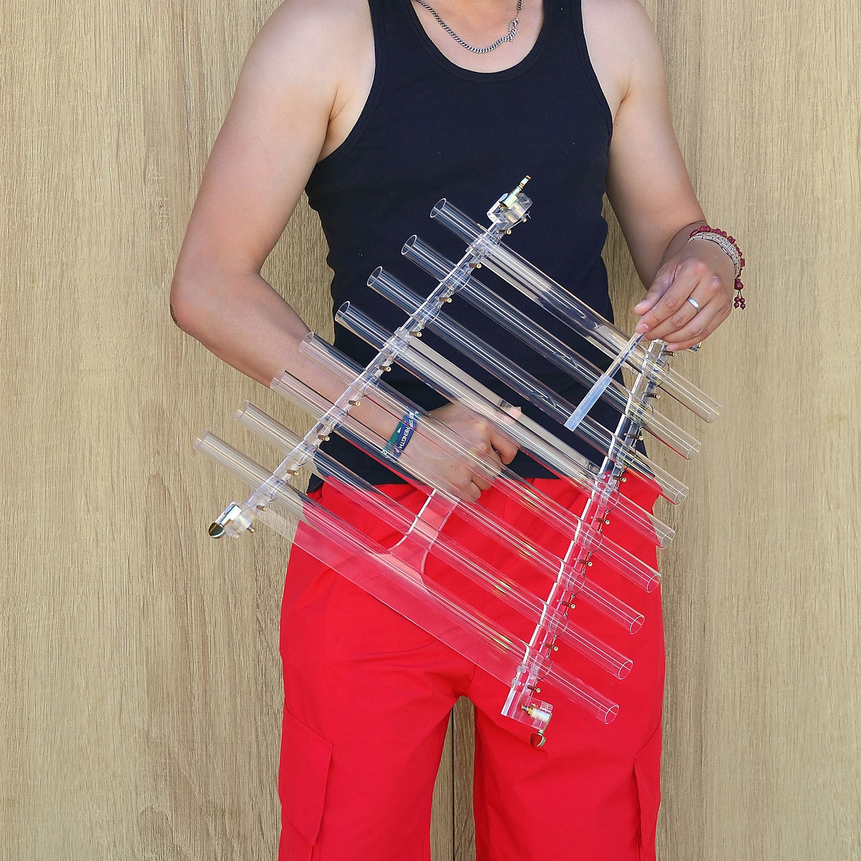 TOPFUND 432Hz Quartz Crystal Harps 7 Tubes - TOPFUND Crystal Singing Bowl