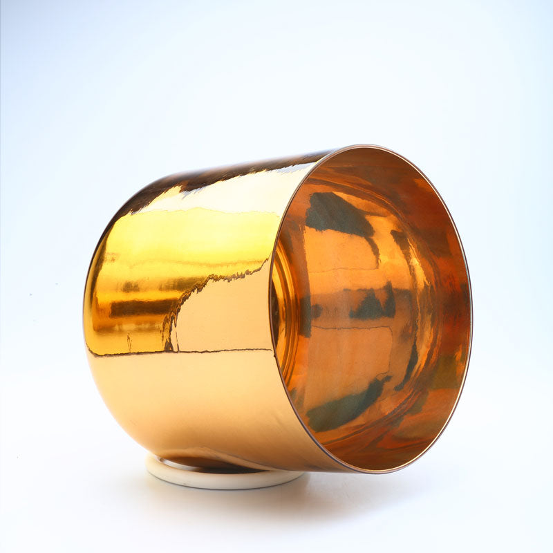 50% OFF TOPFUND Perfect Pitch Alchemy Solid 24K Gold Crystal Singing Bowl 6 inch E note with defect - TOPFUND Crystal Singing Bowl