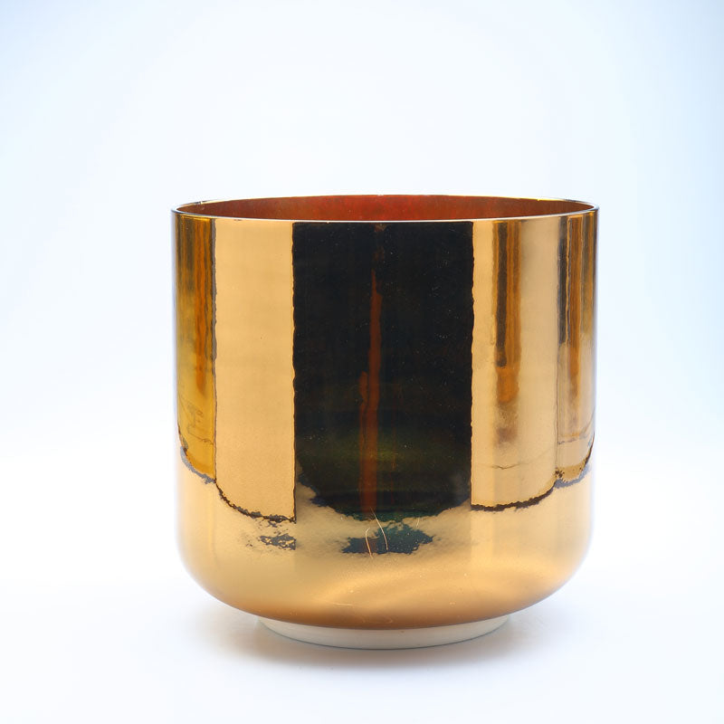 50% OFF TOPFUND Perfect Pitch Alchemy Solid gold Crystal Singing Bowl 6 inch D# note with defect - TOPFUND Crystal Singing Bowl