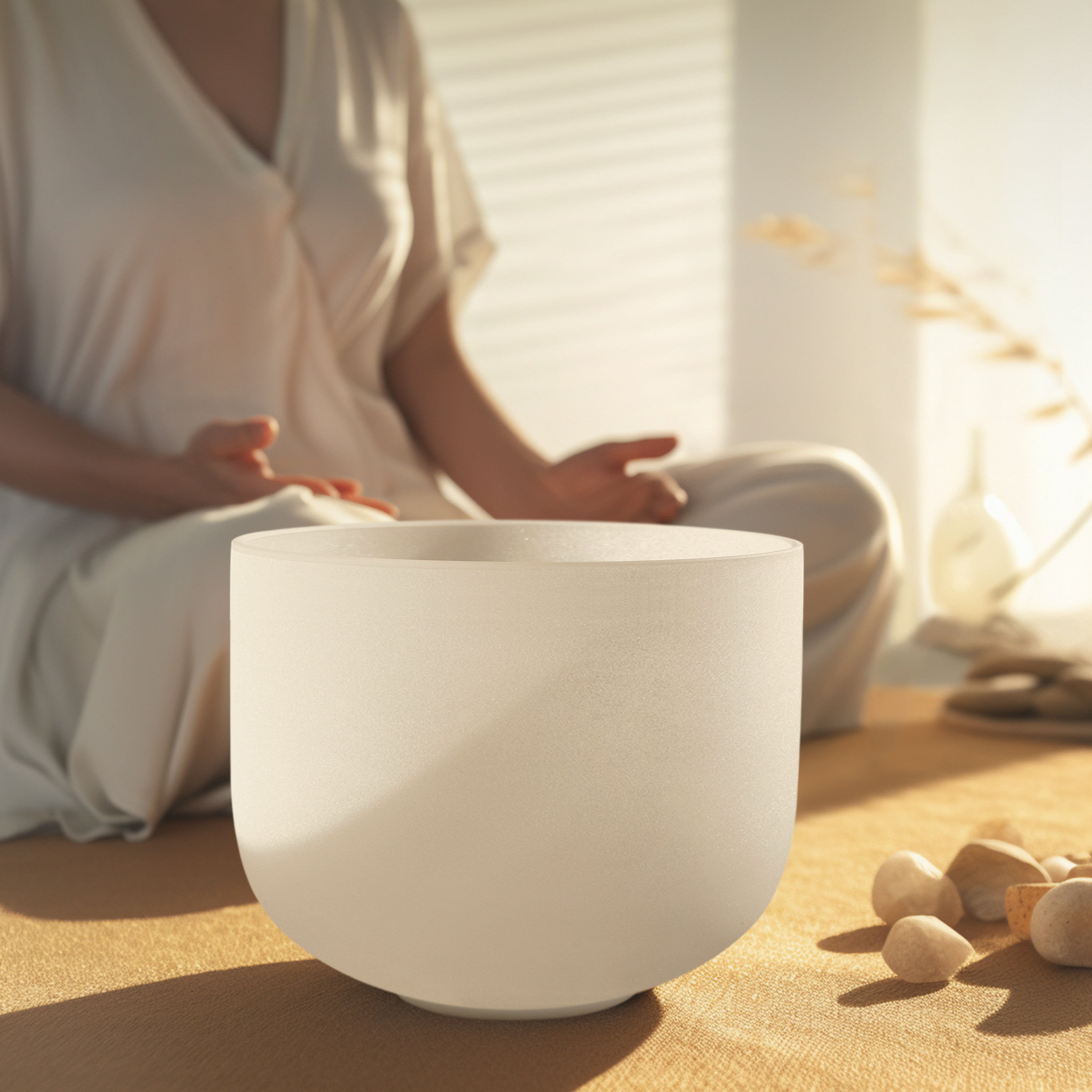 TOPFUND 440Hz C# Note Crystal Singing Bowl Adrenals Chakra 10 inch - TOPFUND Crystal Singing Bowl