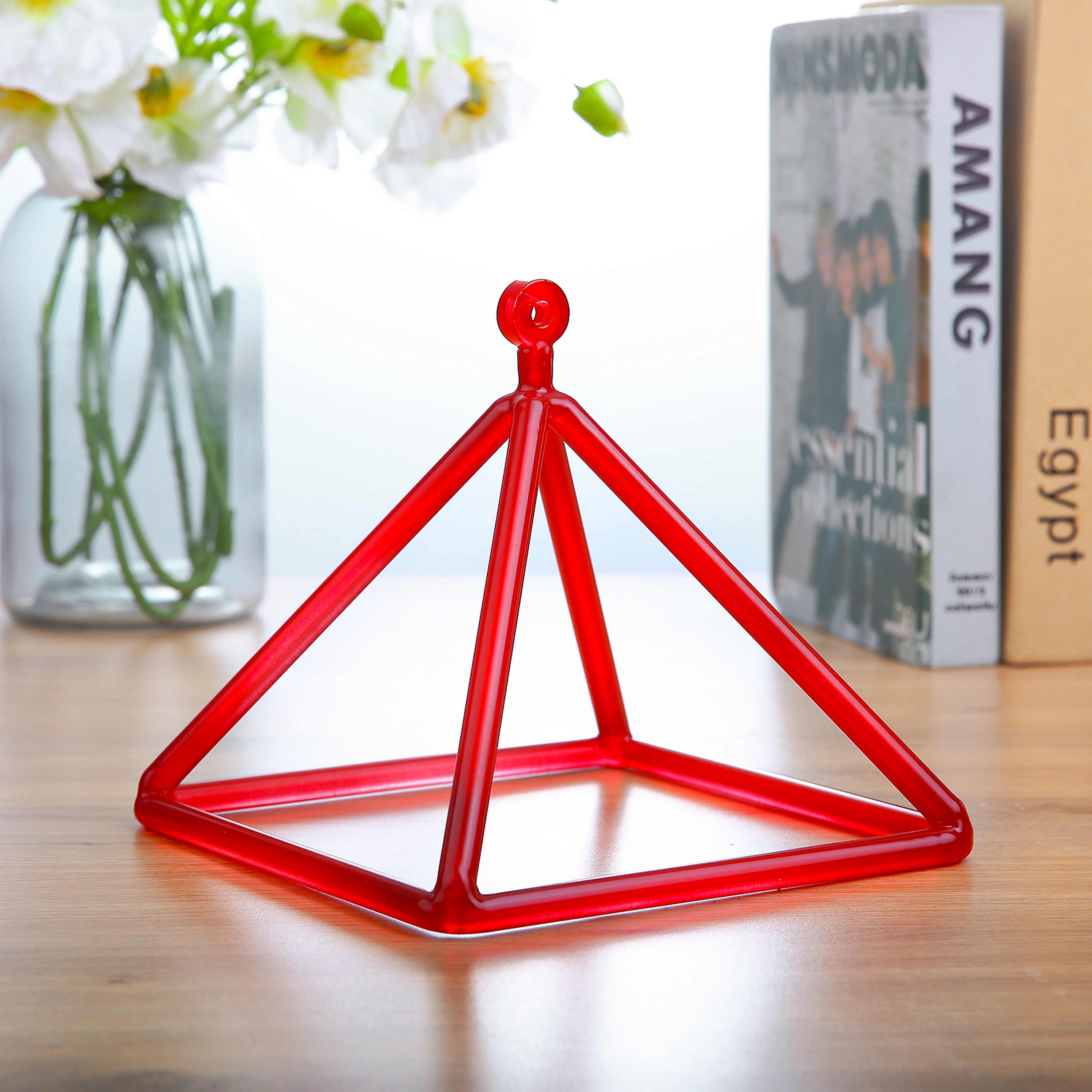 TOPFUND Red Crystal Singing Pyramid - TOPFUND Crystal Singing Bowl