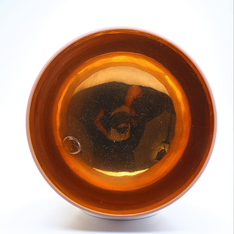 50% OFF TOPFUND Perfect Pitch Alchemy Frosted Gold Crystal Singing Bowl 8 inch E note with defect - TOPFUND Crystal Singing Bowl