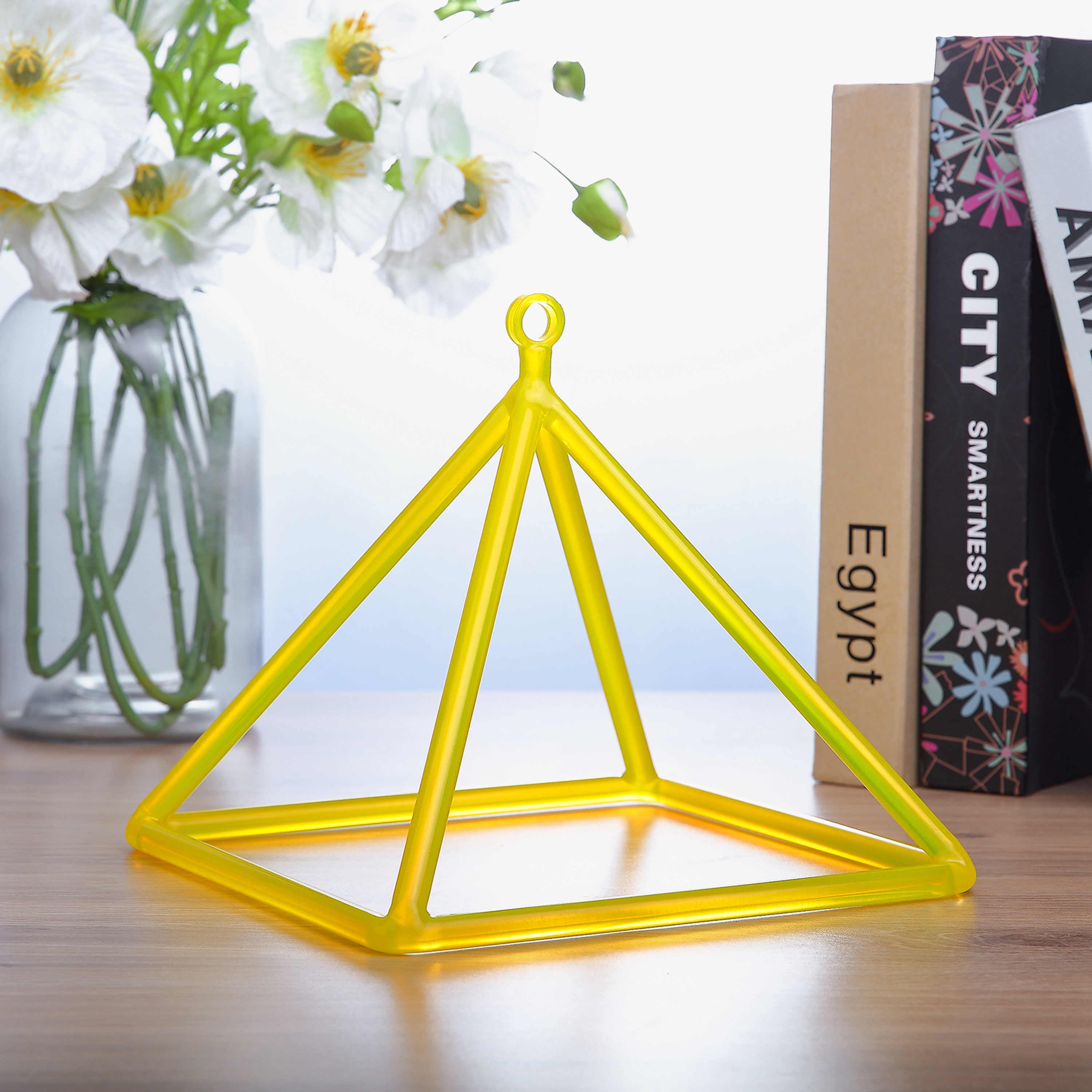 TOPFUND Yellow Crystal Singing Pyramid - TOPFUND Crystal Singing Bowl