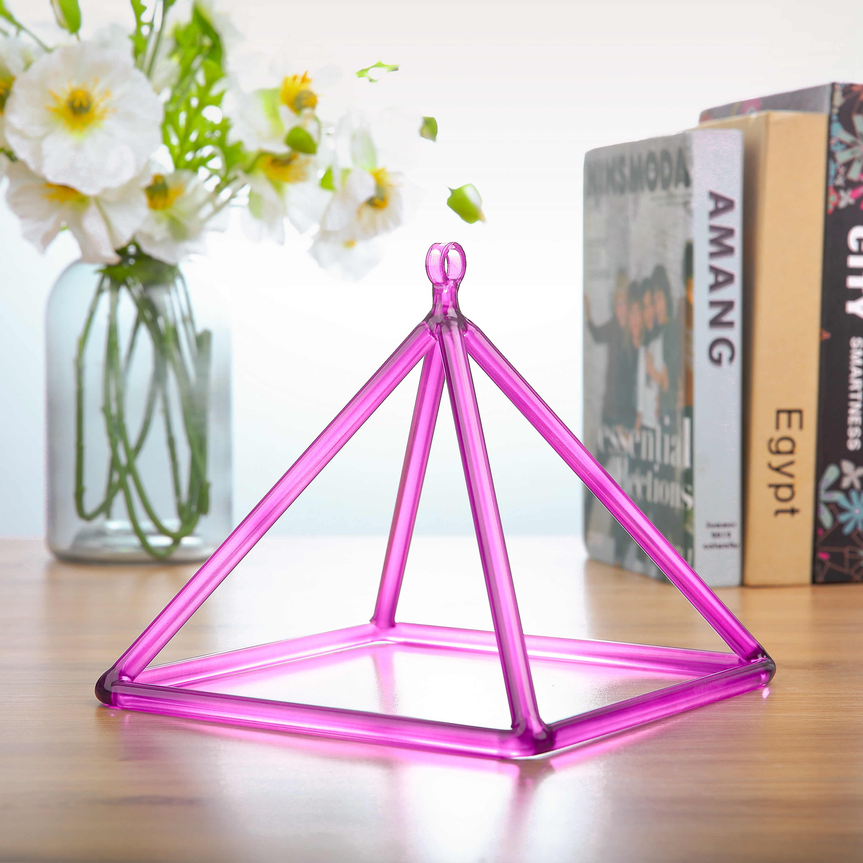TOPFUND Pink Crystal Singing Pyramids - TOPFUND Crystal Singing Bowl