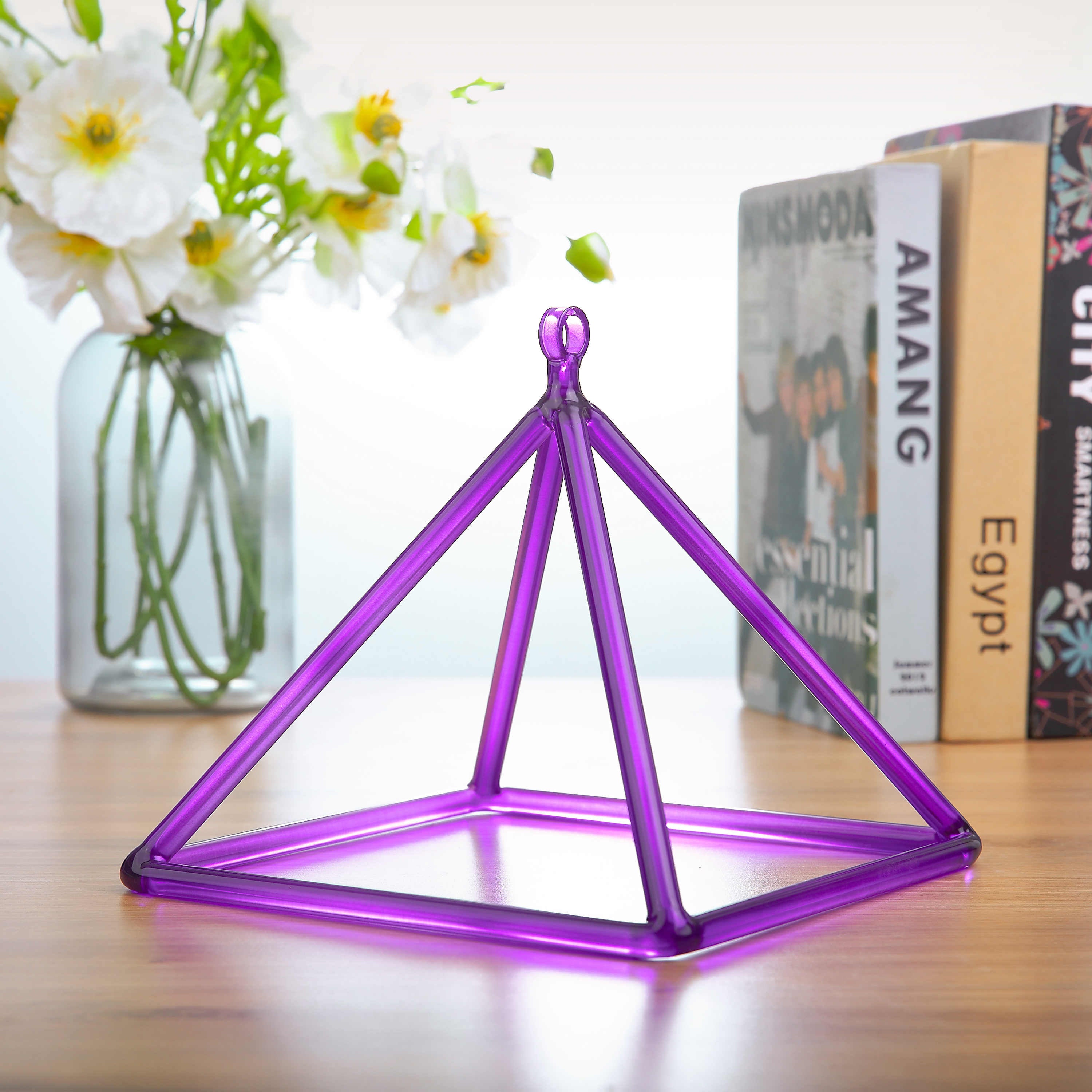 TOPFUND Purple Crystal Singing Pyramid - TOPFUND Crystal Singing Bowl