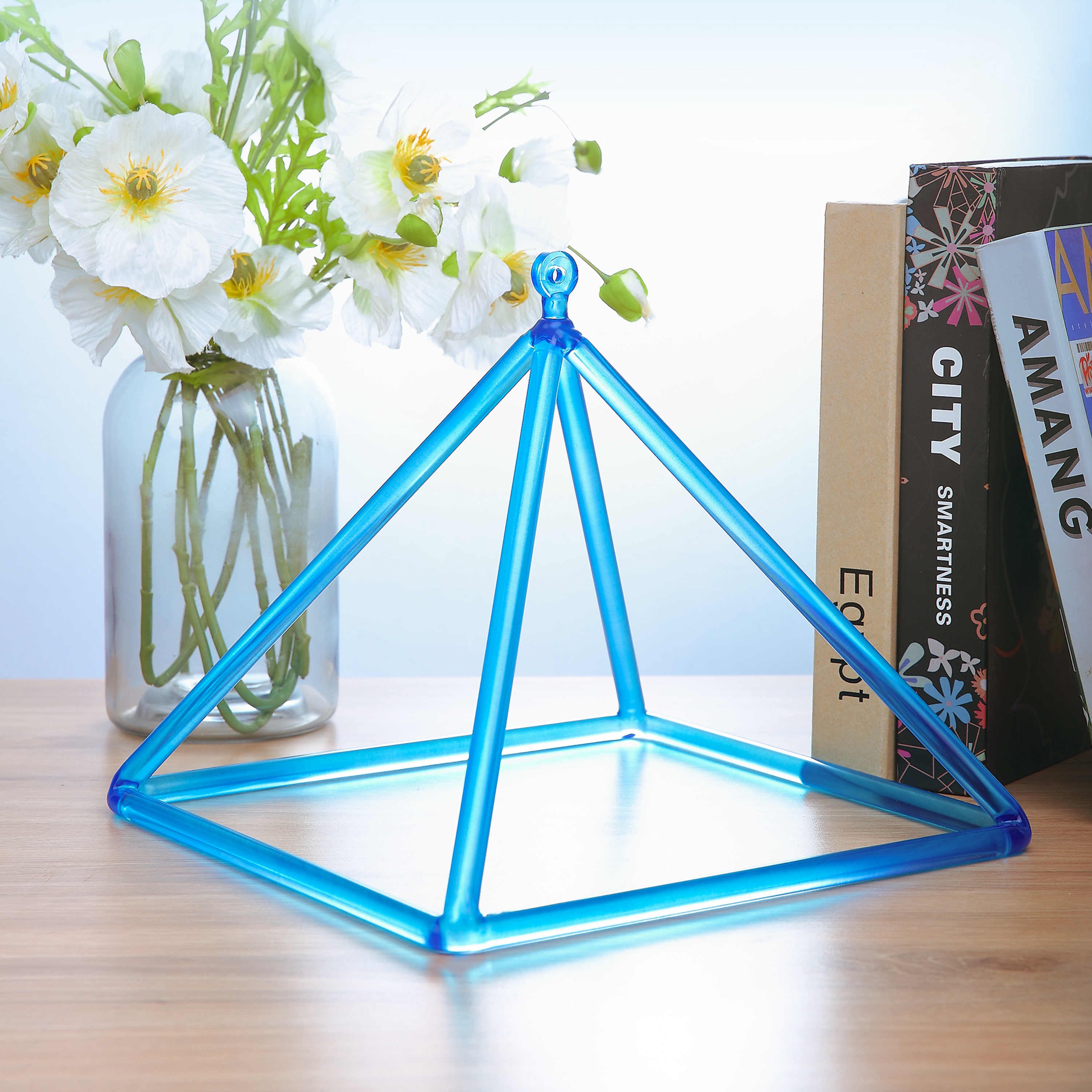 TOPFUND Blue Crystal Singing Pyramids - TOPFUND Crystal Singing Bowl