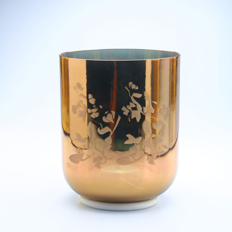 50% OFF TOPFUND Perfect Pitch Alchemy Solid gold Crystal Singing Bowl flower 6 inch E note with defect - TOPFUND Crystal Singing Bowl