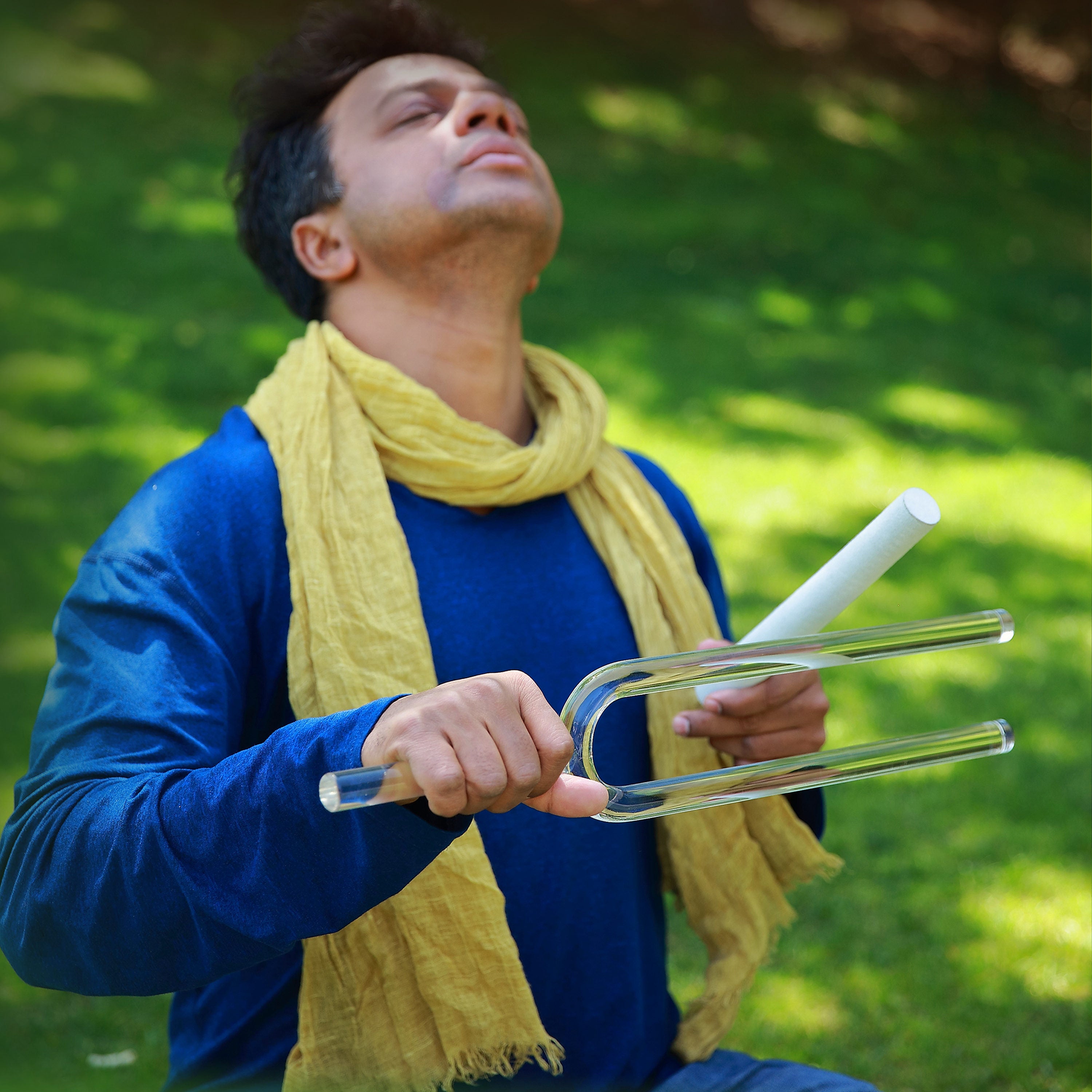 TOPFUND Crystal Tuning Fork 16mm (A, A#, B, C, C#, D, G, G#) - TOPFUND Crystal Singing Bowl