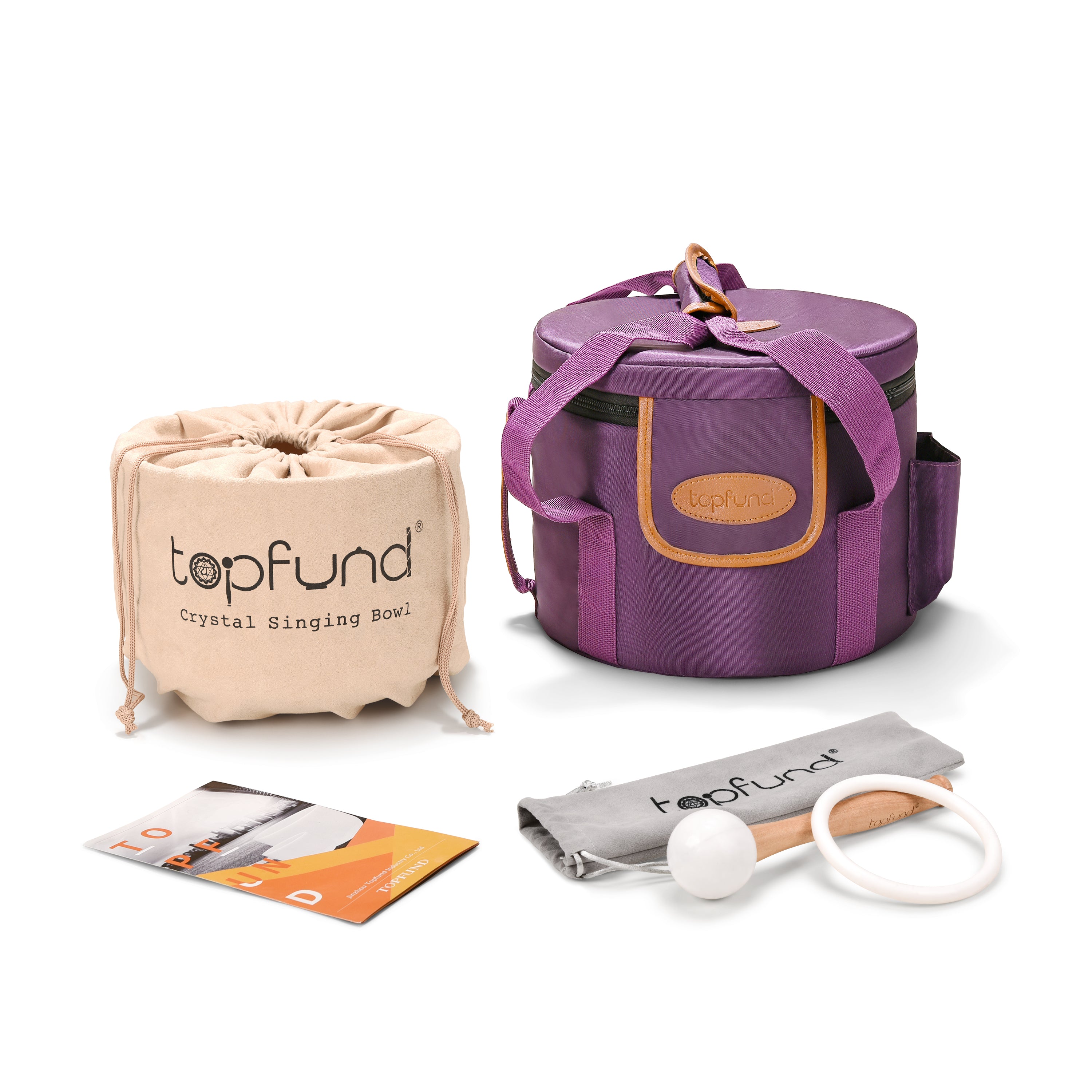 TOPFUND 7-10 inch Chakra Set of 4 Crystal Singing Bowls(7"A,8"F,9"C,10"G) - TOPFUND Crystal Singing Bowl