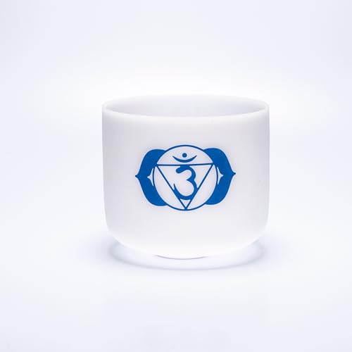 TOPFUND A NOTE 7 inch Colored Chakra Crystal Singing Bowl with Heavy Duty Carrying Case and Singing Bowl Mallets Suede Striker - TOPFUND Crystal Singing Bowl