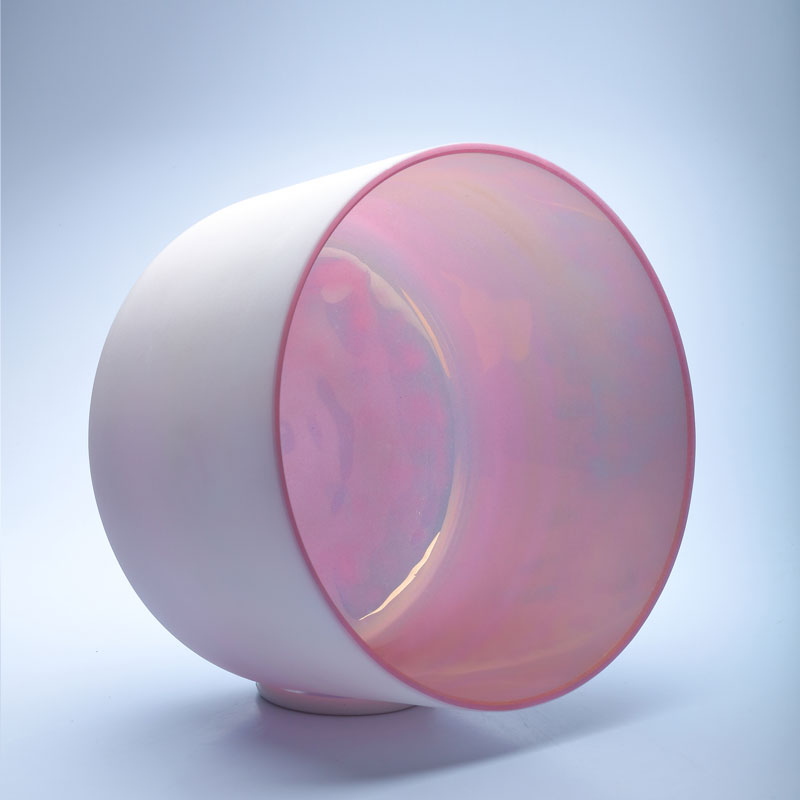 25%OFF TOPFUND Perfect Pitch Alchemy Frosted Pink Gold Crystal Singing Bowl 11 inch D note with defect - TOPFUND Crystal Singing Bowl