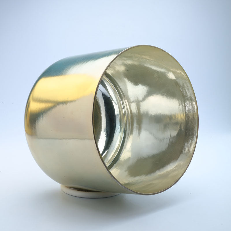 30% OFF TOPFUND Perfect Pitch Alchemy Solid silver-gold Crystal Singing Bowl 8 inch A note with defect - TOPFUND Crystal Singing Bowl