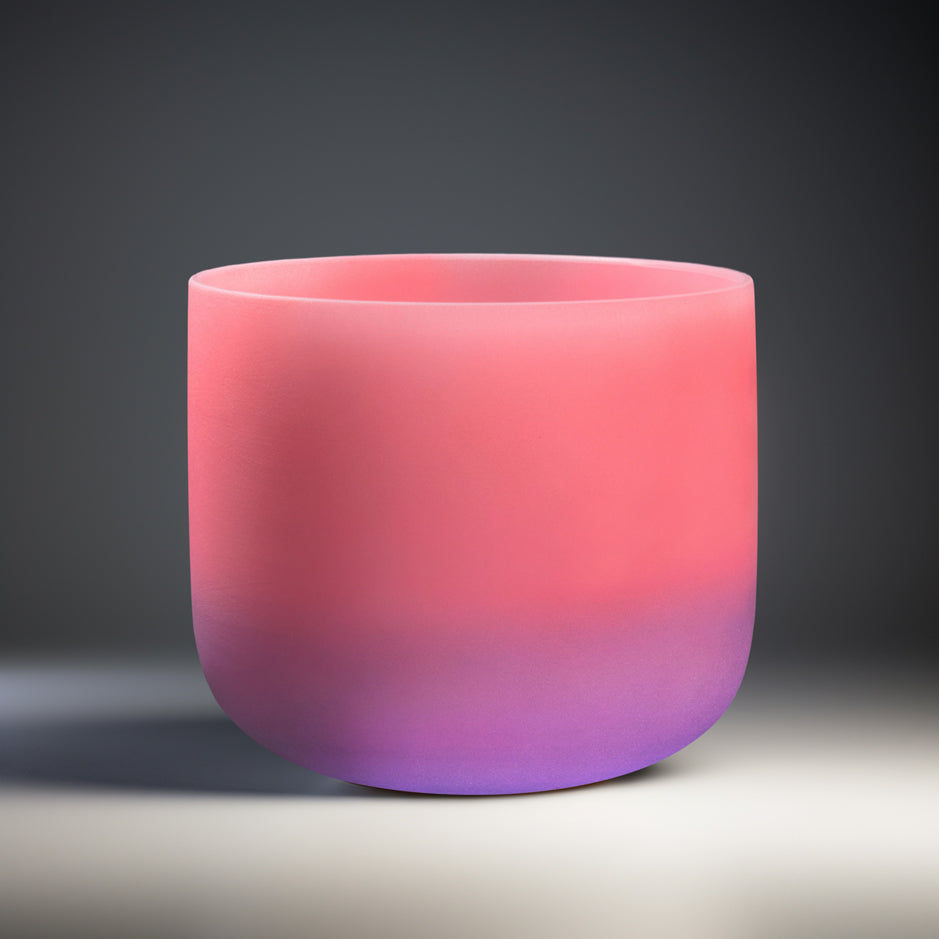 TOPFUND 440Hz Chakra Rainbow F Note Heart Crystal Singing Bowl 10 inch - TOPFUND Crystal Singing Bowl