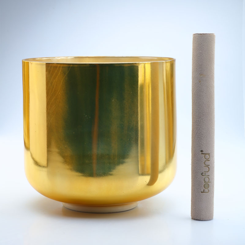 50% OFF TOPFUND Perfect Pitch Alchemy Solid gold Crystal Singing Bowl 8 inch A# note with defect - TOPFUND Crystal Singing Bowl