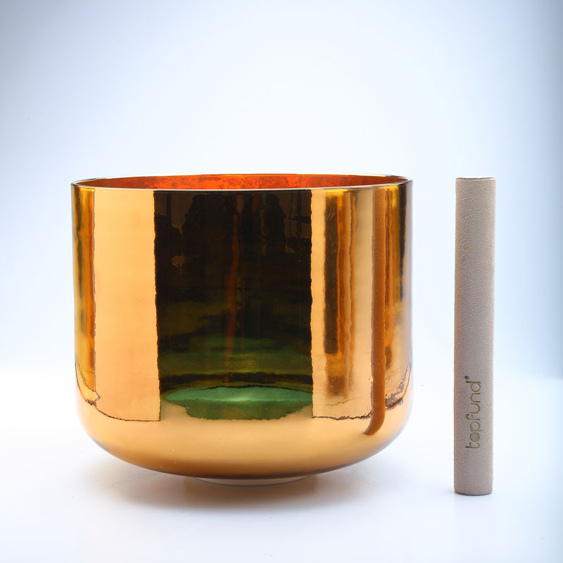 50% OFF TOPFUND Perfect Pitch Alchemy Solid gold Crystal Singing Bowl 10 inch F note with defect - TOPFUND Crystal Singing Bowl