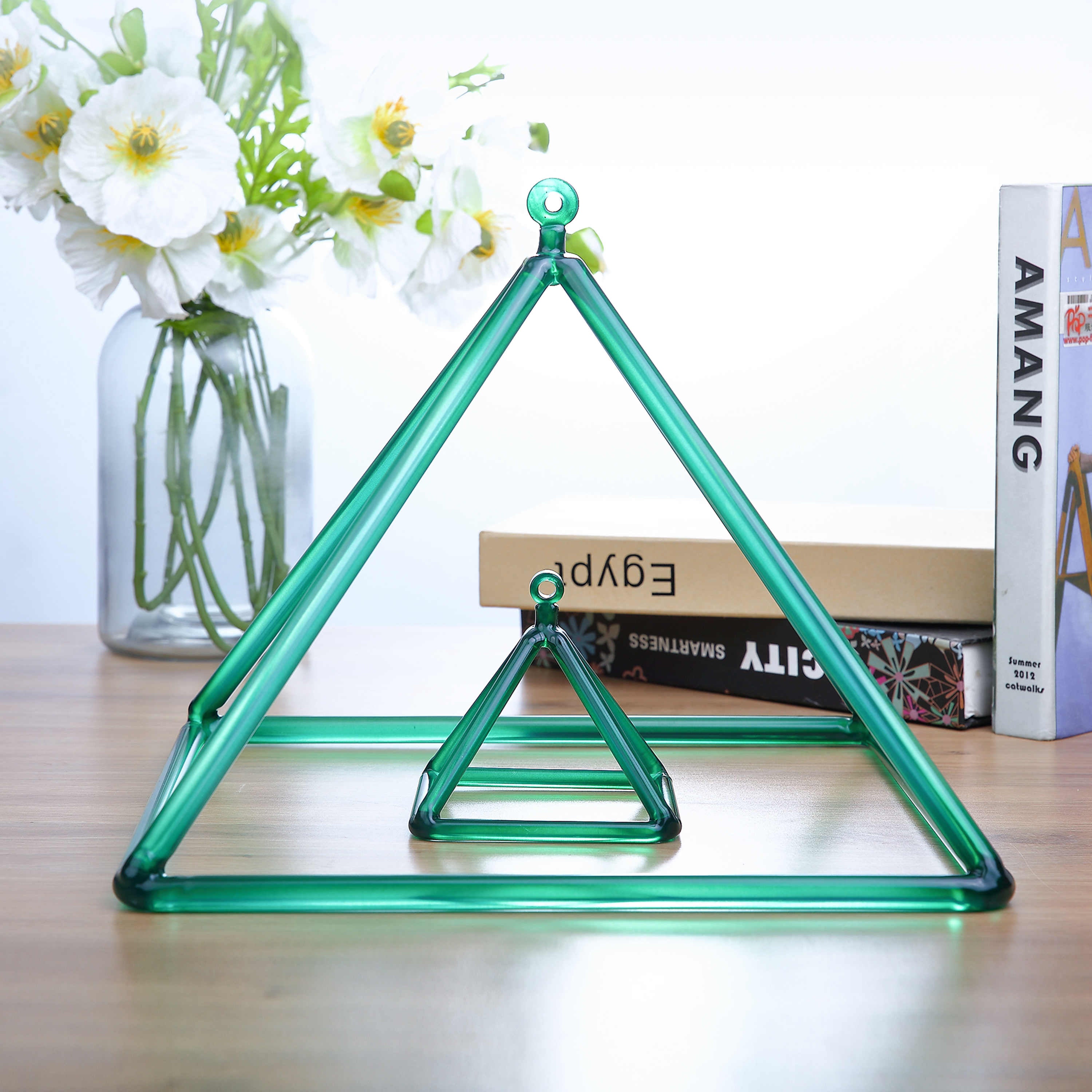 TOPFUND Green Crystal Singing Pyramid - TOPFUND Crystal Singing Bowl