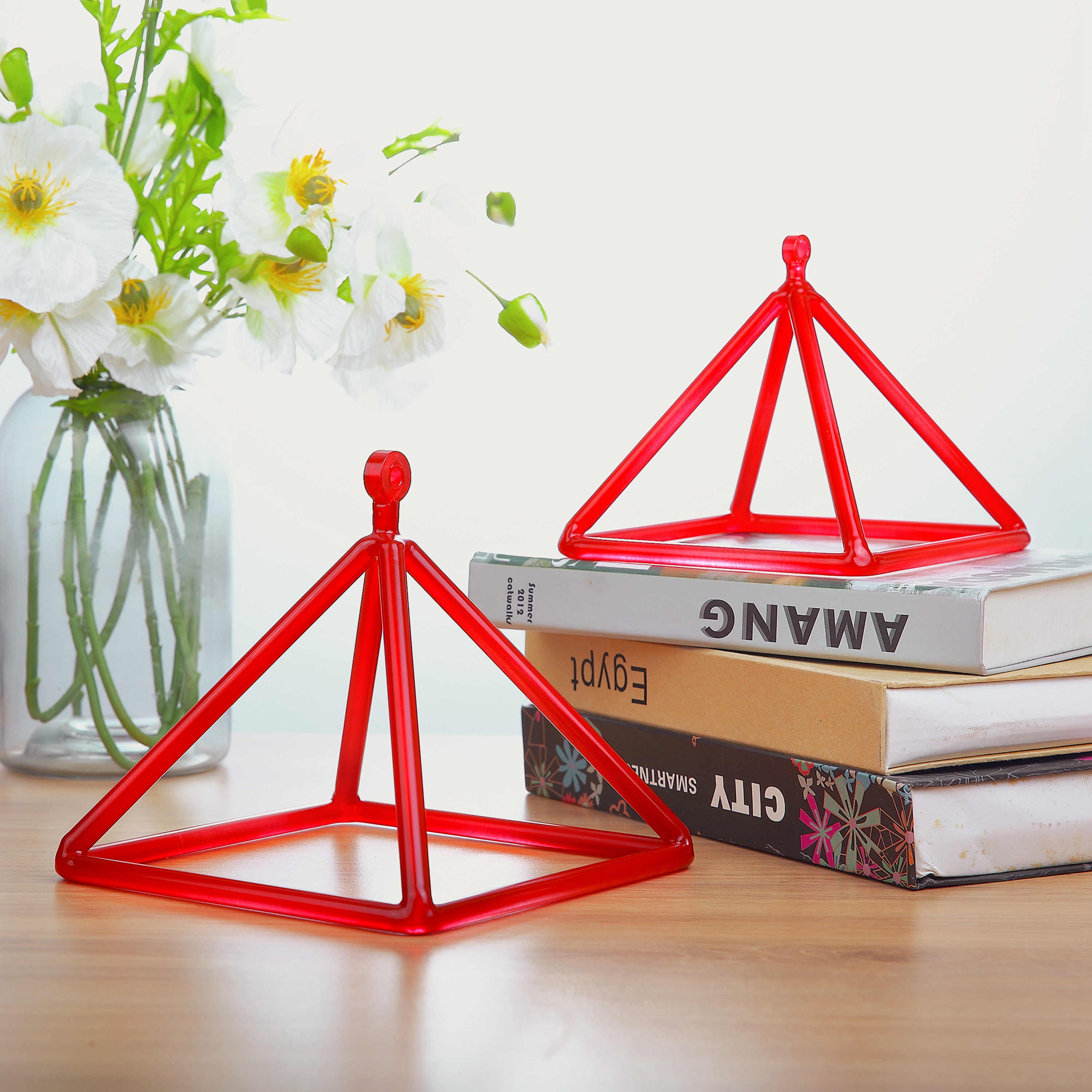 TOPFUND Red Crystal Singing Pyramid - TOPFUND Crystal Singing Bowl