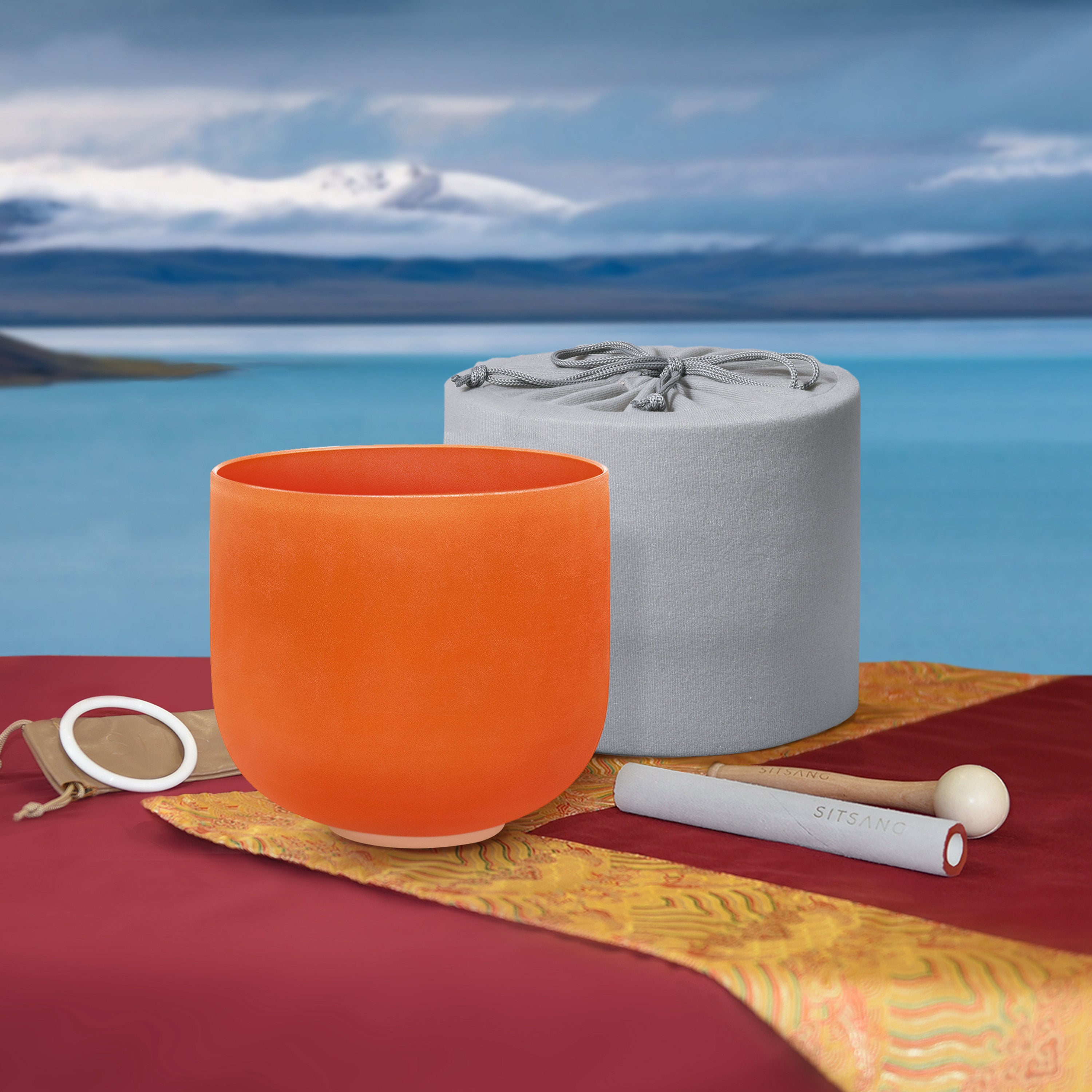 TOPFUND 432Hz D Note Orange Crystal Singing Bowl Chakra - TOPFUND Crystal Singing Bowl