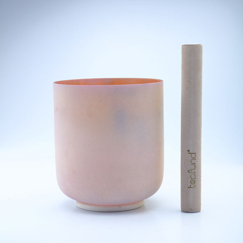 50% OFF TOPFUND Perfect Pitch Alchemy Frosted Gold Crystal Singing Bowl 6 inch B note with defect - TOPFUND Crystal Singing Bowl