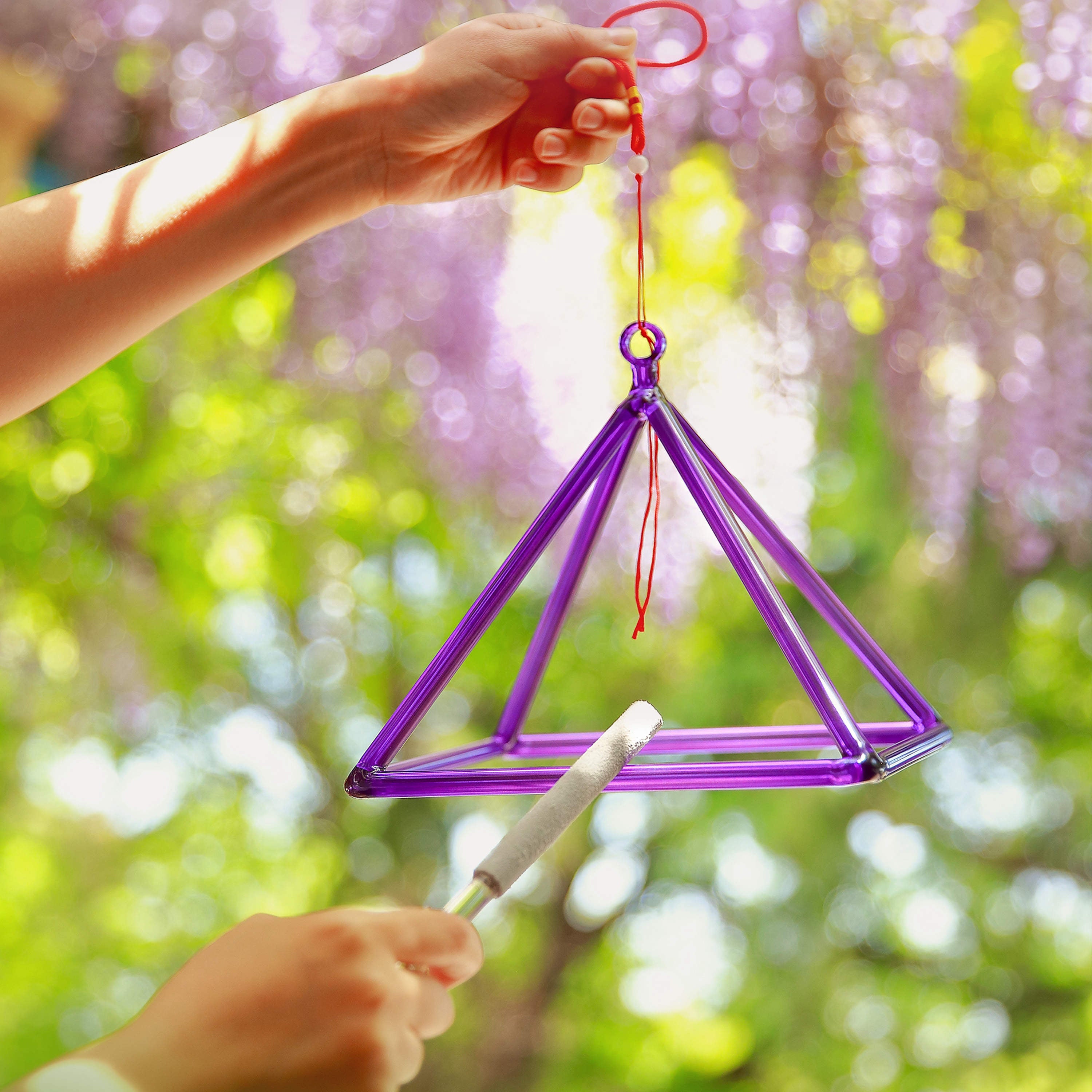 TOPFUND Purple Crystal Singing Pyramid - TOPFUND Crystal Singing Bowl