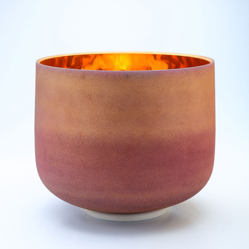 50% OFF TOPFUND Perfect Pitch Alchemy Frosted Gold-pink Crystal Singing Bowl 8 inch G note with defect - TOPFUND Crystal Singing Bowl