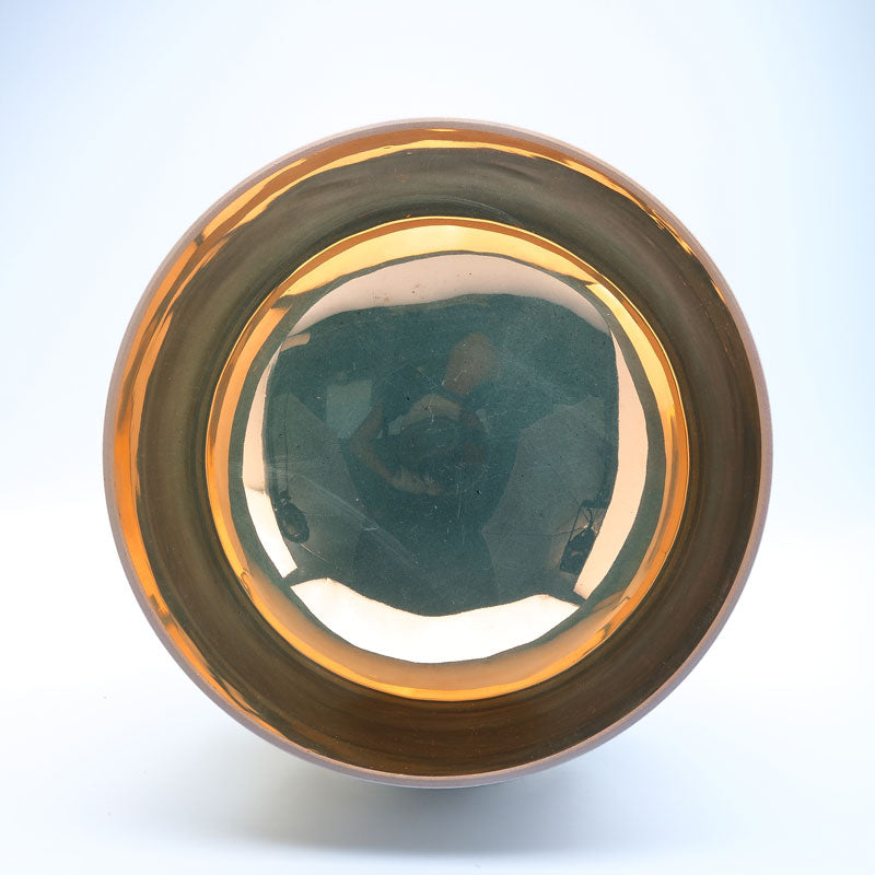 50% OFF TOPFUND Perfect Pitch Alchemy Frosted Gold Crystal Singing Bowl 10 inch D note with defect - TOPFUND Crystal Singing Bowl