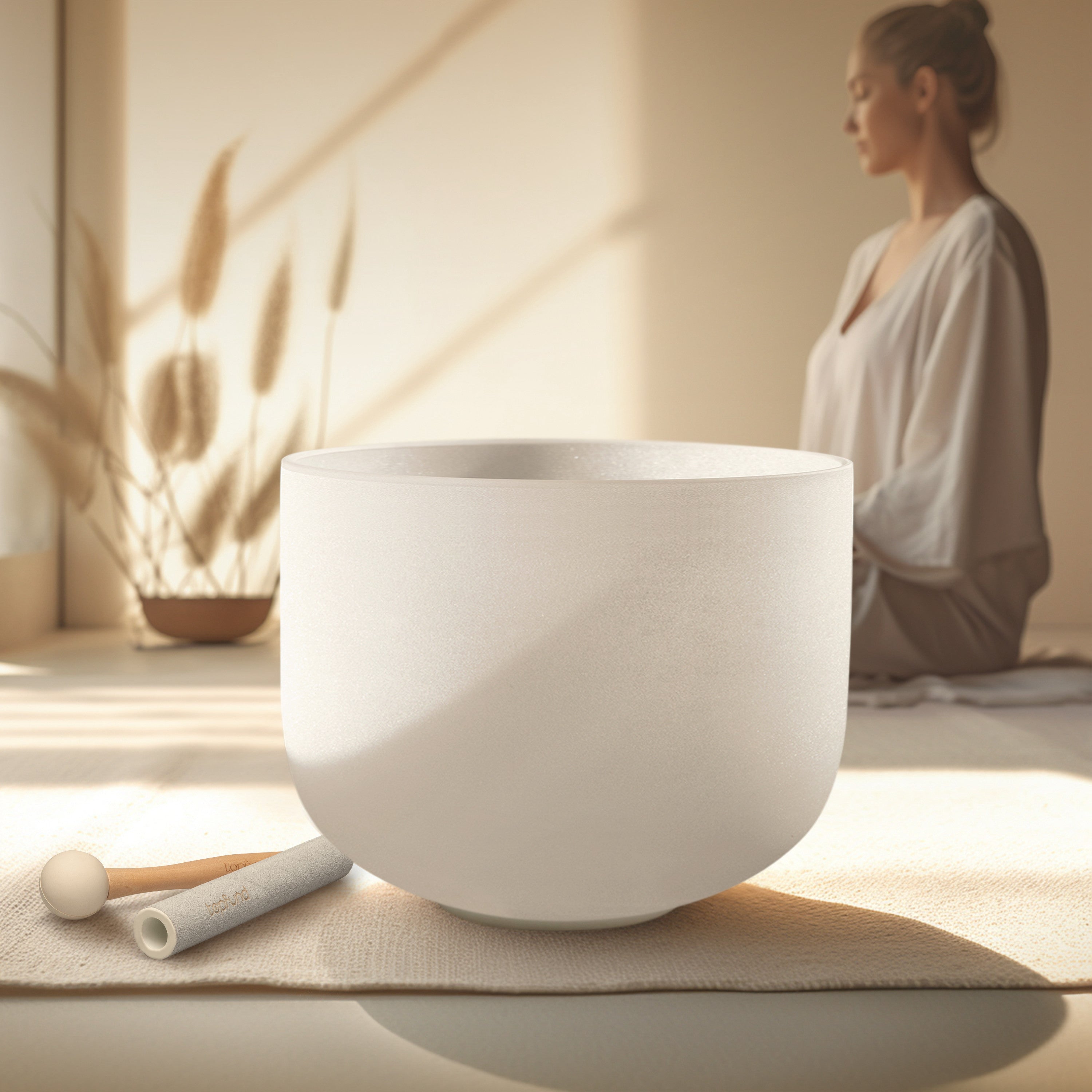 TOPFUND 440Hz C# Note Crystal Singing Bowl Adrenals Chakra 10 inch - TOPFUND Crystal Singing Bowl