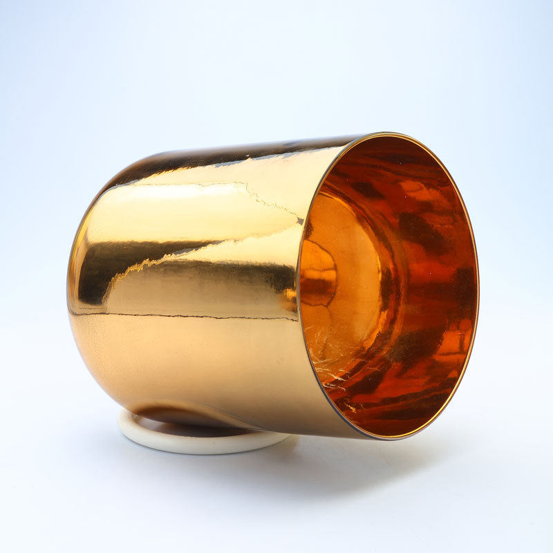 50% OFF TOPFUND Perfect Pitch Alchemy Gold Crystal Singing Bowl with seal engraving 6 inch F# note with defect - TOPFUND Crystal Singing Bowl