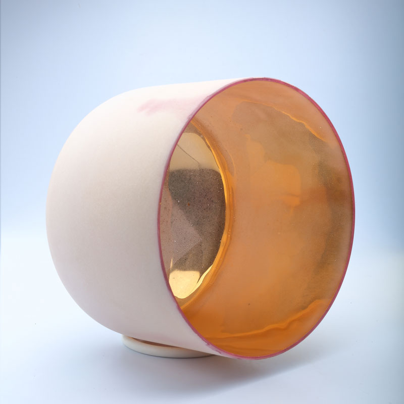 50% OFF TOPFUND Perfect Pitch Alchemy Frosted Gold Crystal Singing Bowl 9 inch F note with defect - TOPFUND Crystal Singing Bowl