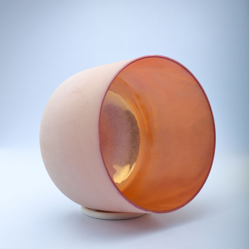 50% OFF TOPFUND Perfect Pitch Alchemy Frosted Gold Crystal Singing Bowl 8 inch G note with defect - TOPFUND Crystal Singing Bowl